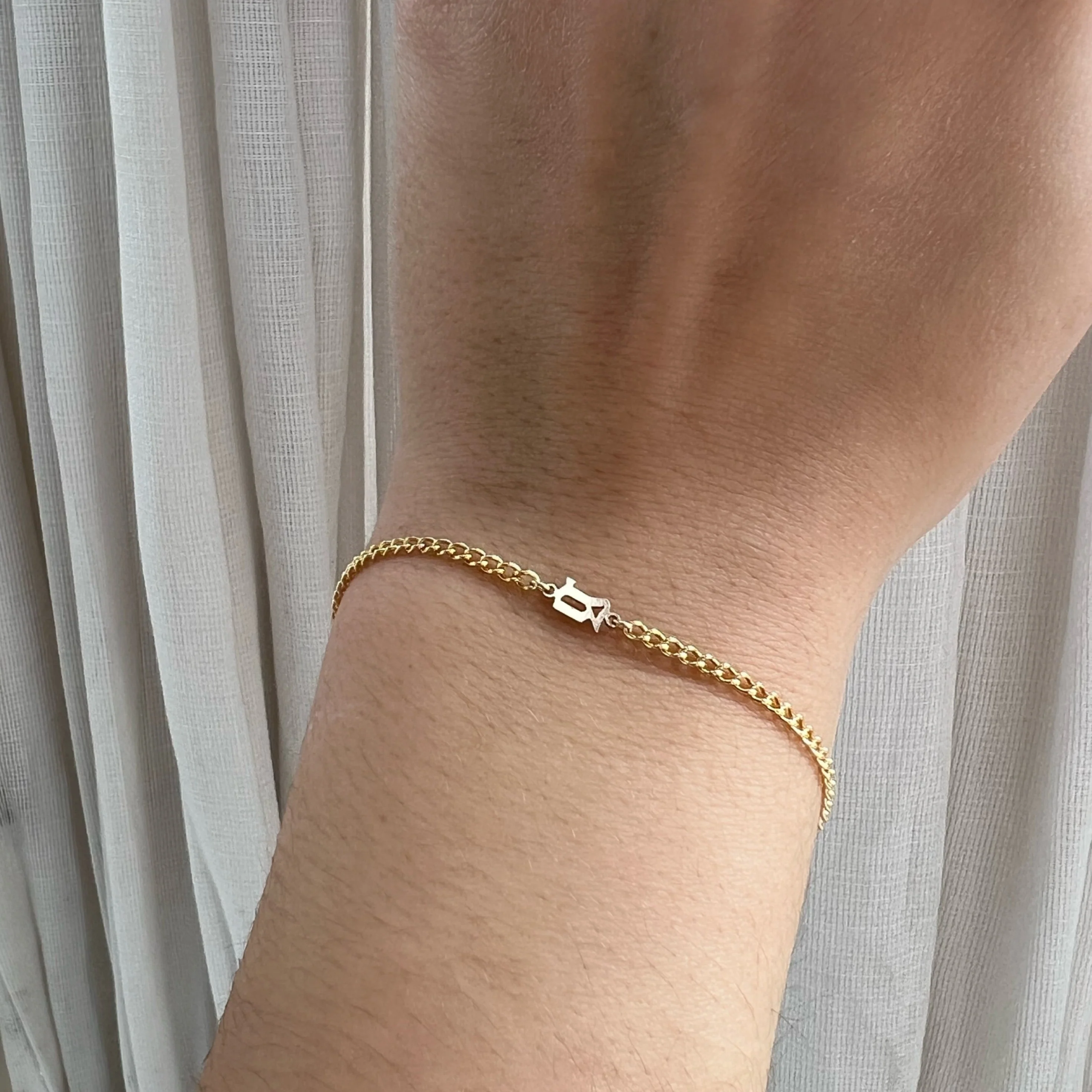 It Girl Gothic Initial Bracelet