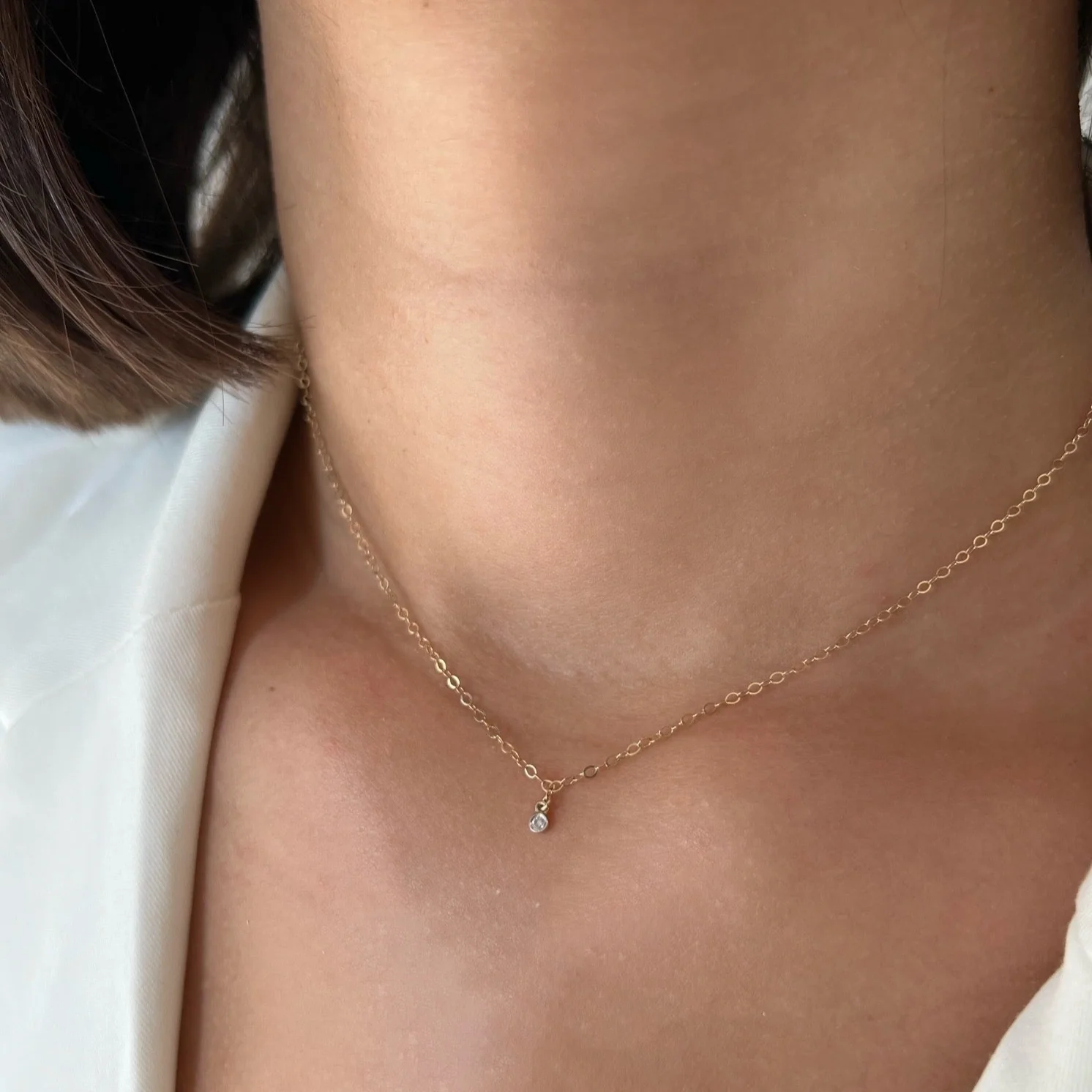 The Royals Solid Gold CZ Necklace