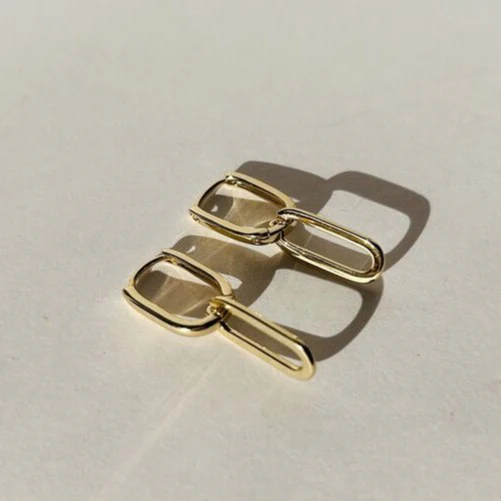 Eva Gold Paperclip Earrings