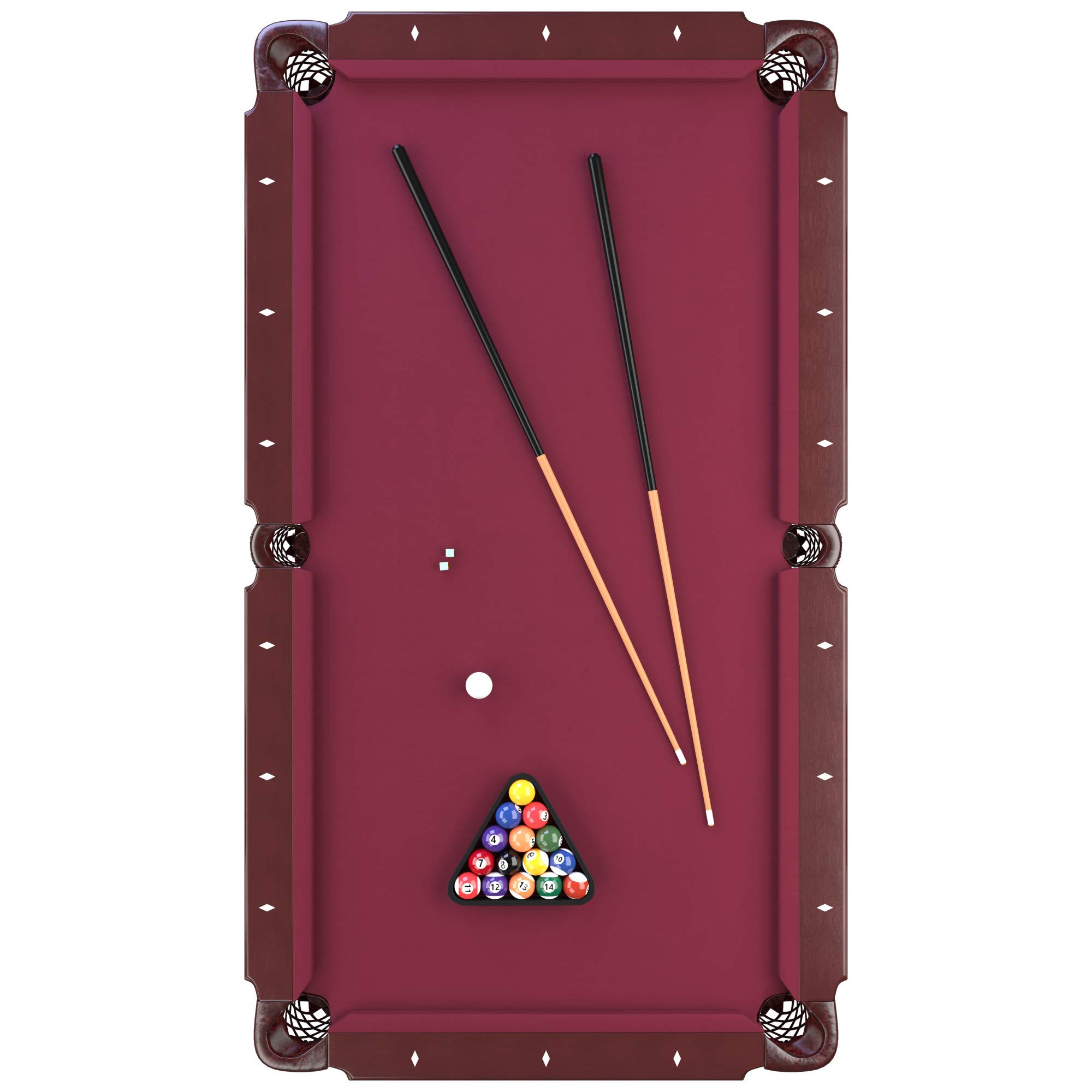 【Sports&Outdoors】Pool Table, Accuslate Billiard Surface for Consistent Straight Shots & Sturdy Straight Legs