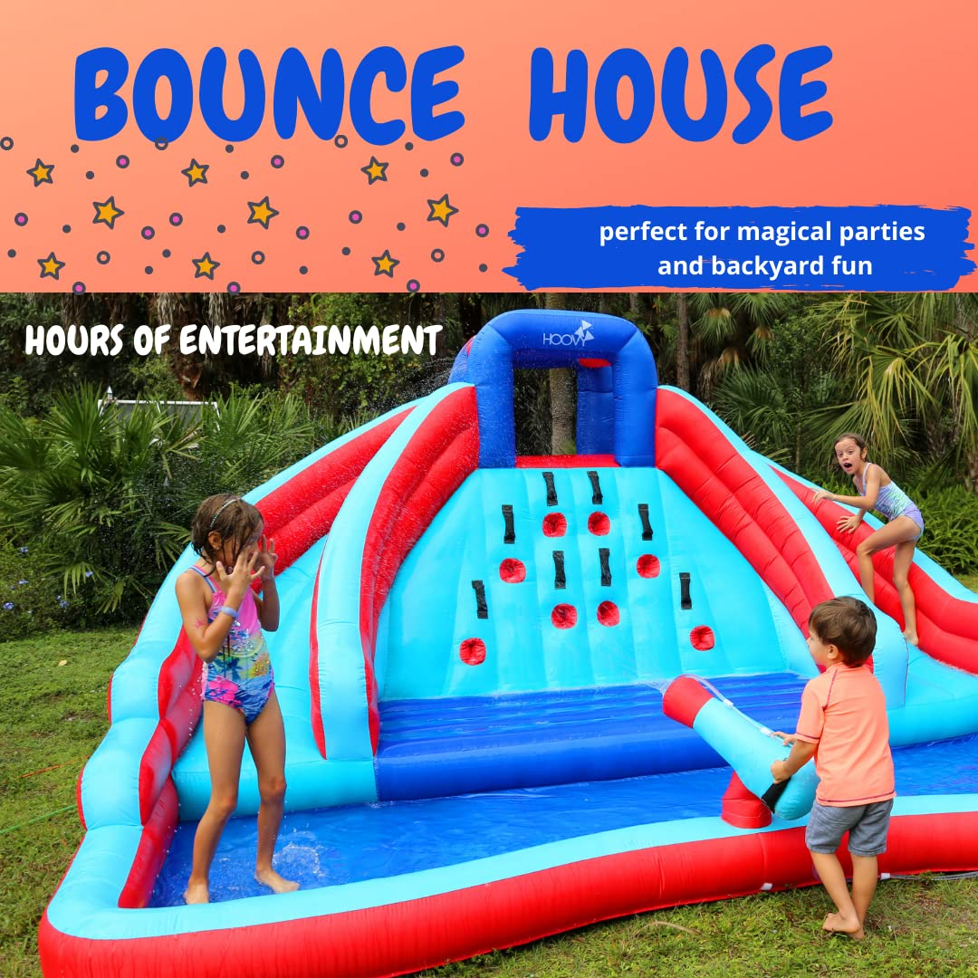 【Sports&Outdoors】Double Water Slide with Climbing Wall  6.5x13x11 FT  Inflatable Double Water Slide