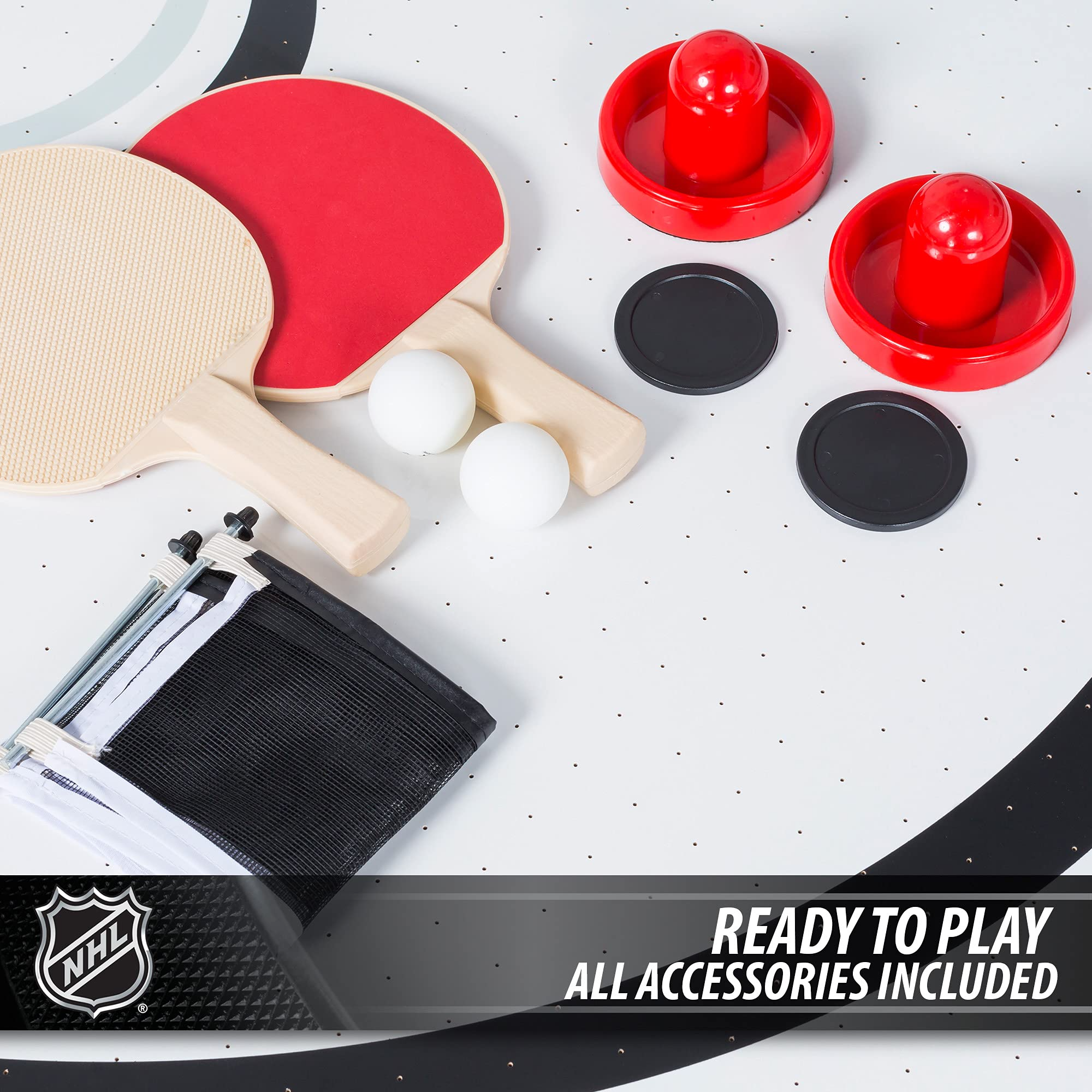 【Sports&Outdoors】Multi-Game Tables, Play 2-in-1 Air Hockey Table with Table Tennis Top