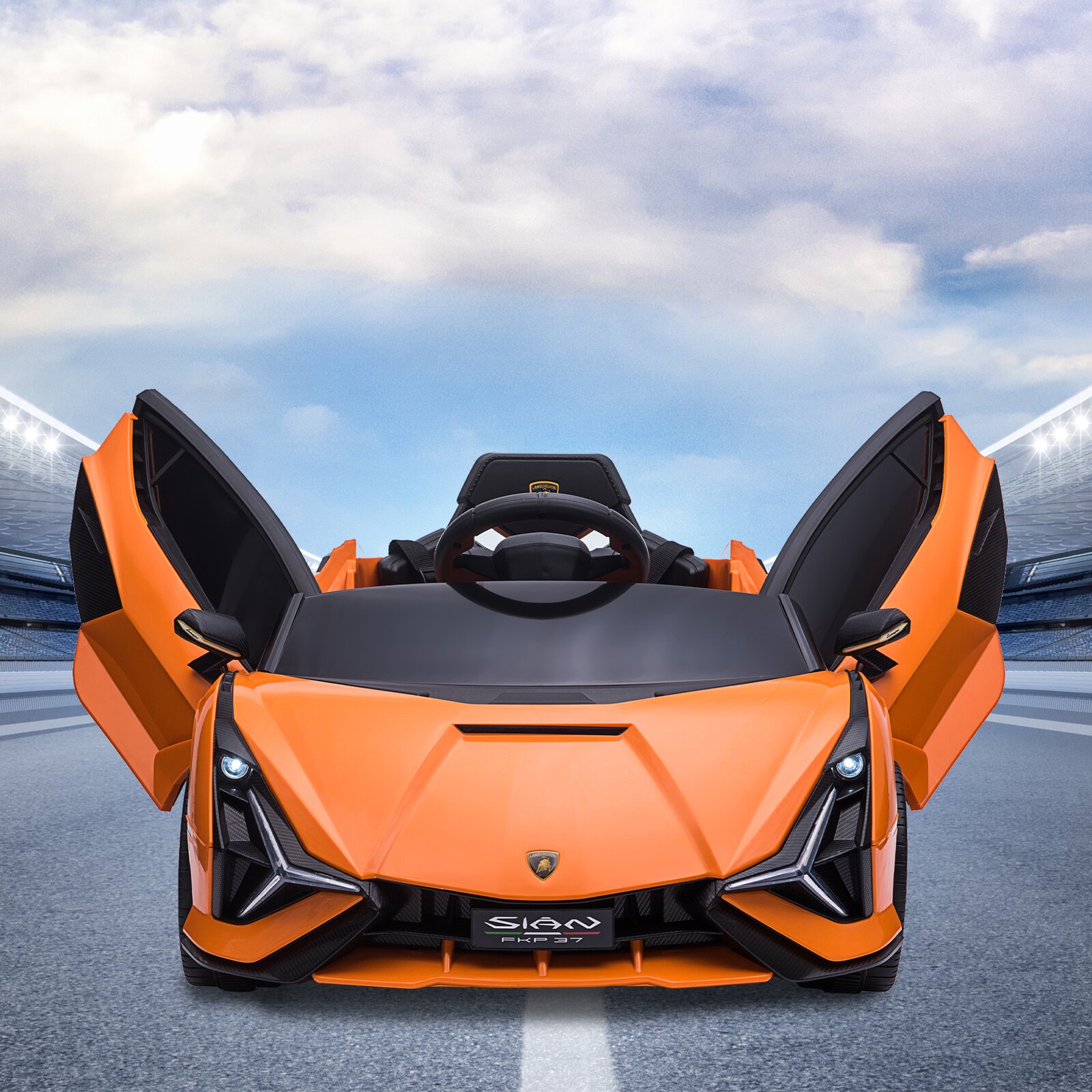 【Baby&Kids】Lamborghini Sian Ride On Car 12V Kids Electric Motorized Vehicle With Led Lights, Remote Control & Scissor Doors
