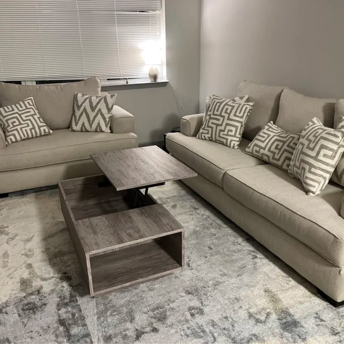 【Furniture】Kianna Lift Top Block Coffee Table with Storage