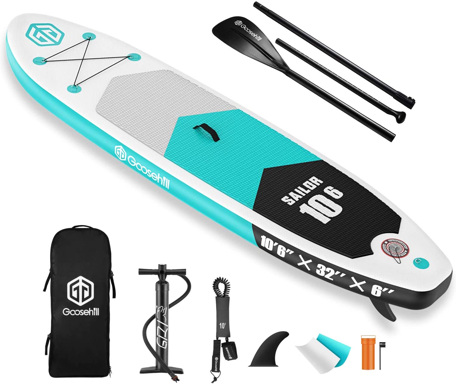 【Sports&Outdoors】【BS】Inflatable Stand Up Paddle Board, Premium SUP Package, 10'6 Long 32 Wide 6 Thick