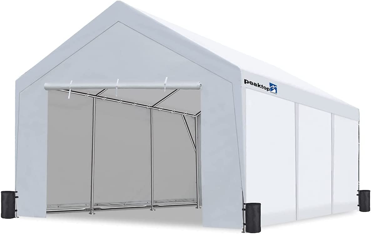 【Home&Garden】12x20 ft Upgraded Heavy Duty Carport with Removable Sidewalls, Portable Car Canopy, Garage Tent