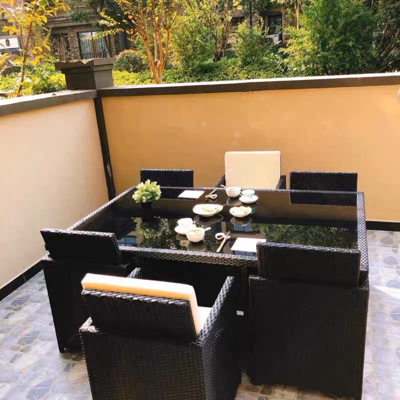 Outsunny Outdoor 11-teiliges Rattan Gartenmöbel Terrassentisch-Set genannt