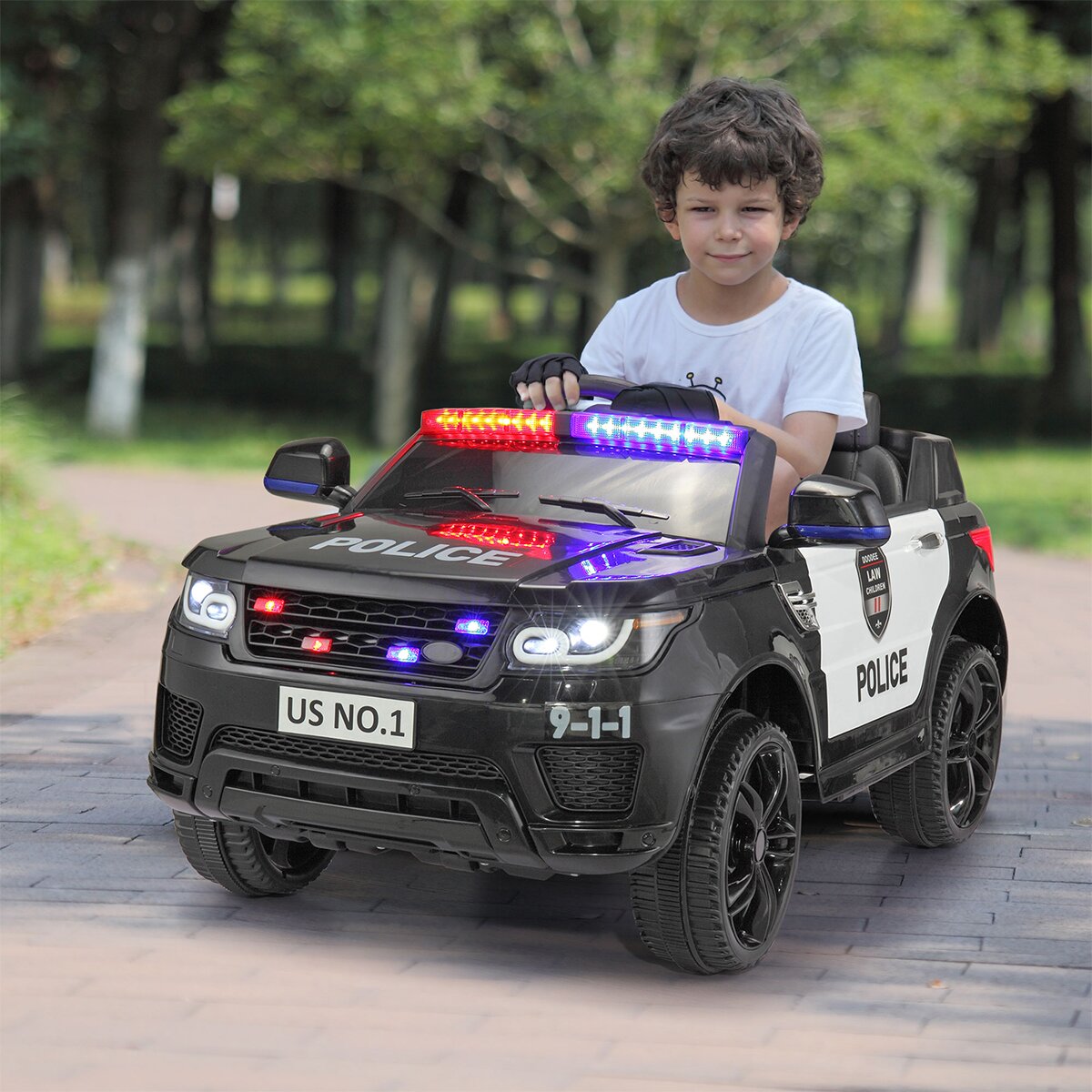 【Baby&Kids】12V Kids Ride on Police Car with Remote Control