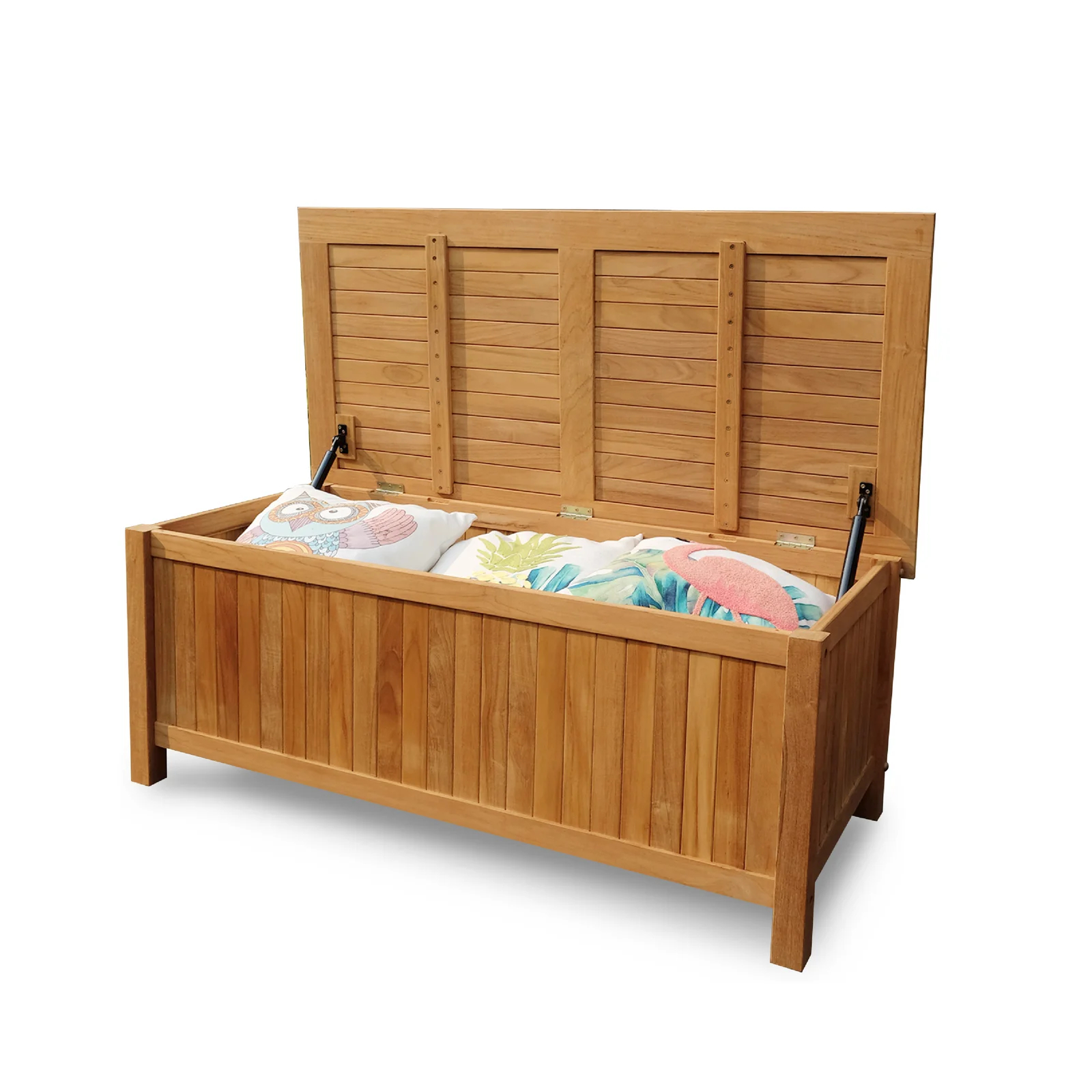 【Storage Shed】Birch Lane Summerton Teak Solid Wood Deck Box in Natural Teak
