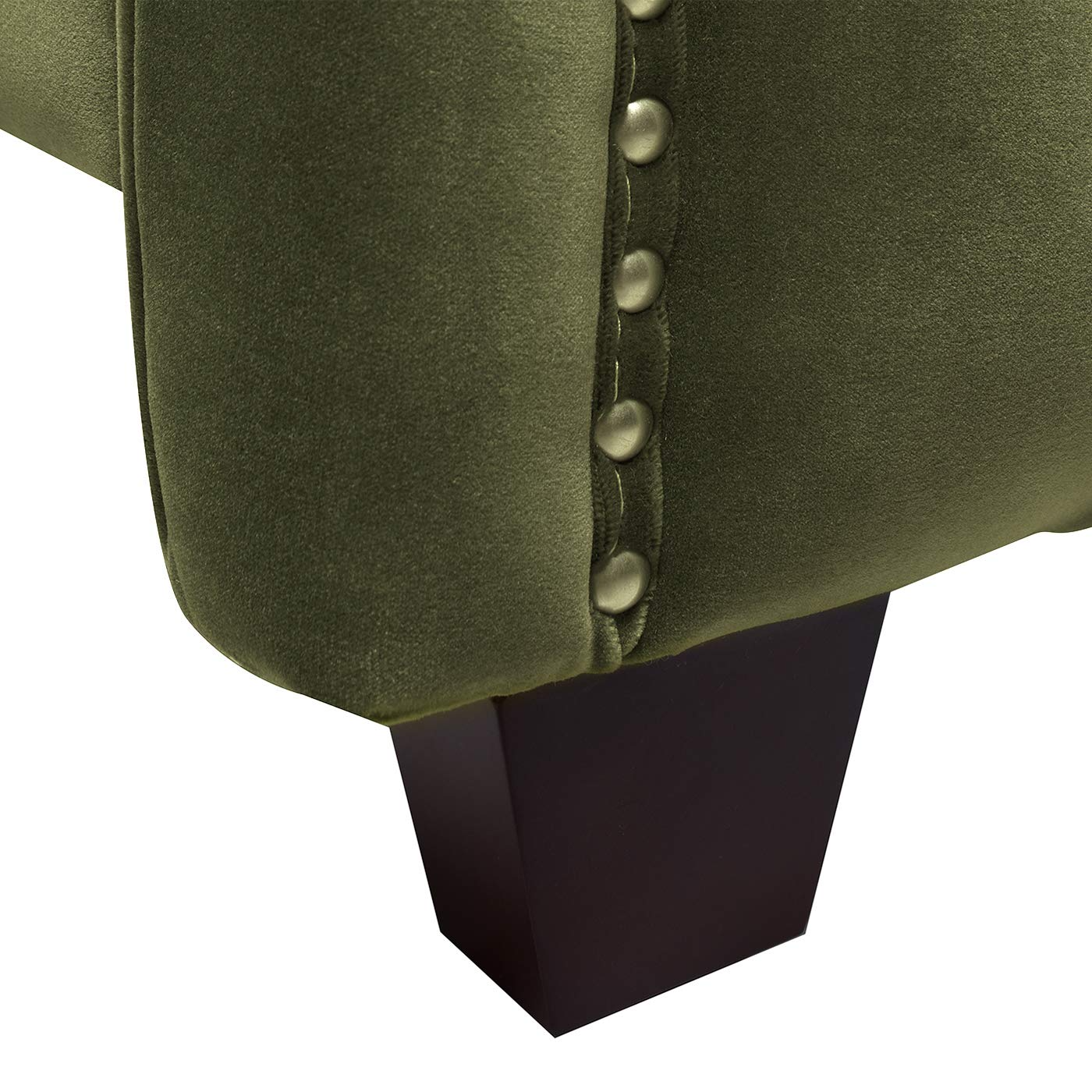 【Furniture】Marcella Platform, King, Olive Green Performance Velvet
