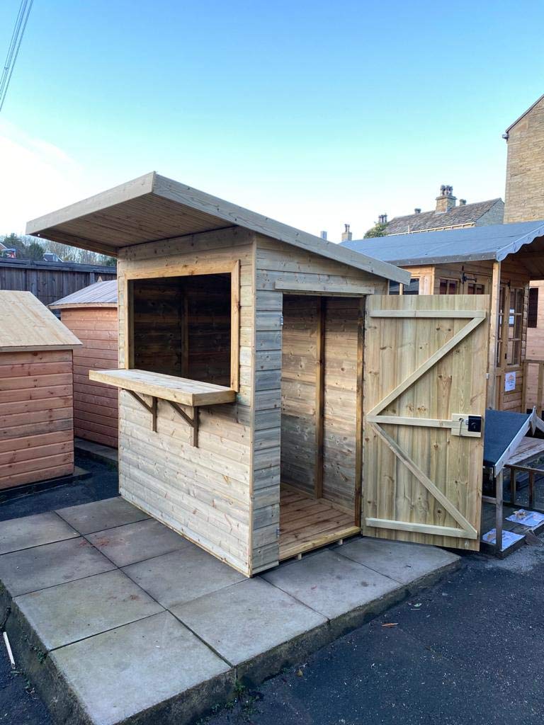 【Home&Garden】Garden Bar Drinks Shed 6x4 Fully T&G Quality Wooden Party Hut Serving Kiosk