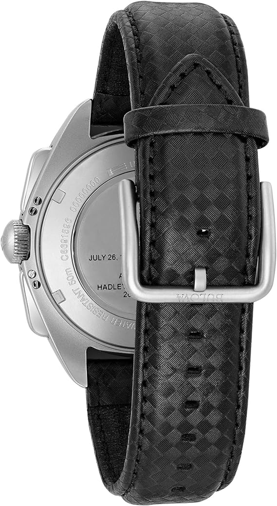 Bulova Men's Leather Strap Moon Watch