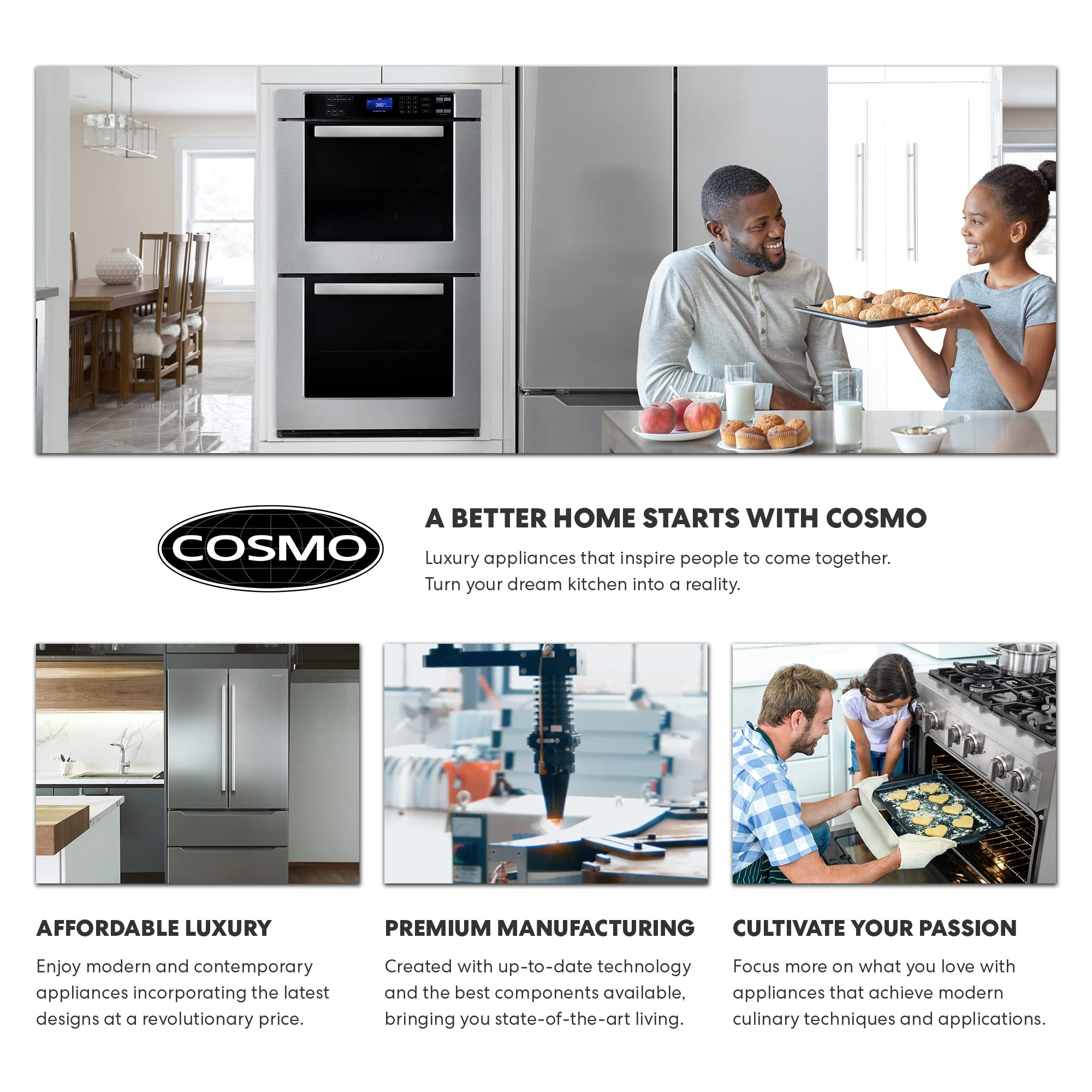 【Appliances】36 in. Gas Range with 5 Burner Cooktop, 3.8 cu. ft. Capacity Rapid Convection Oven with 5 Functions
