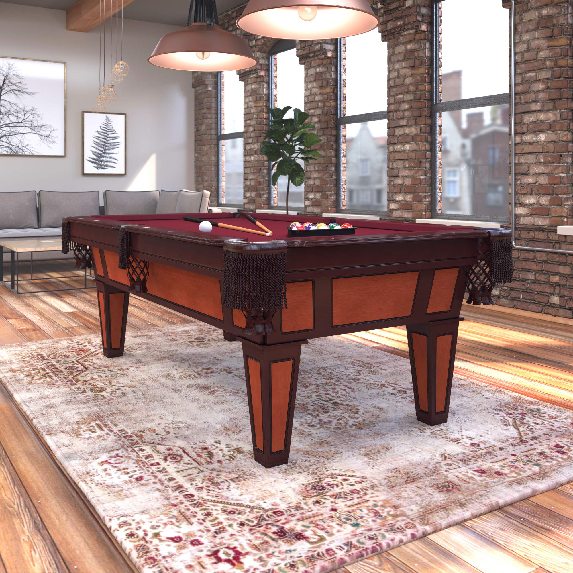 【Sports&Outdoors】Pool Table, Accuslate Billiard Surface for Consistent Straight Shots & Sturdy Straight Legs