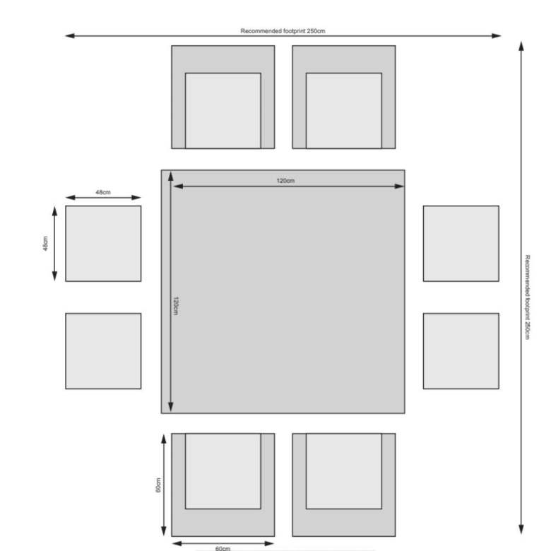4 Seat Cube Set with Square Table