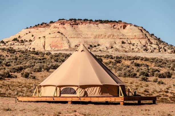 【Sports&Outdoors】Regatta Canvas Bell Tent - w/Stove Jack, Waterproof, 4 Season Luxury Outdoor Camping Tent
