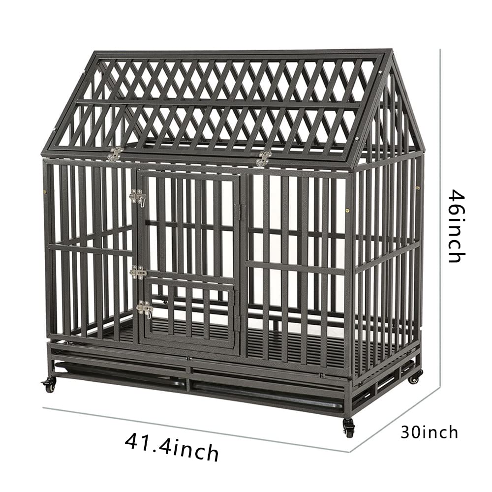 【Home&Garden】42 Heavy Duty Dog Crate Large Dog cage Strong Metal Dog Kennels & Crates for Large Dogs