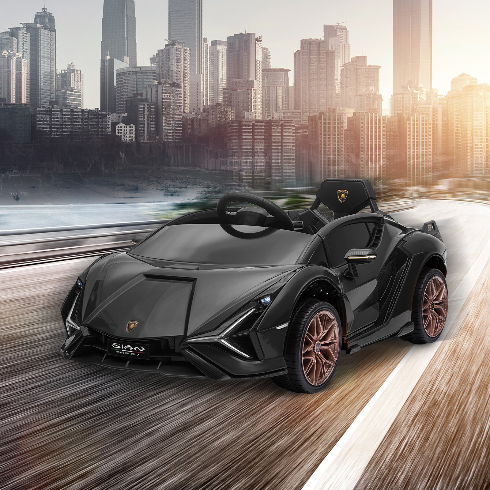 【Baby&Kids】Lamborghini Sian Ride On Car 12V Kids Electric Motorized Vehicle With Led Lights, Remote Control & Scissor Doors