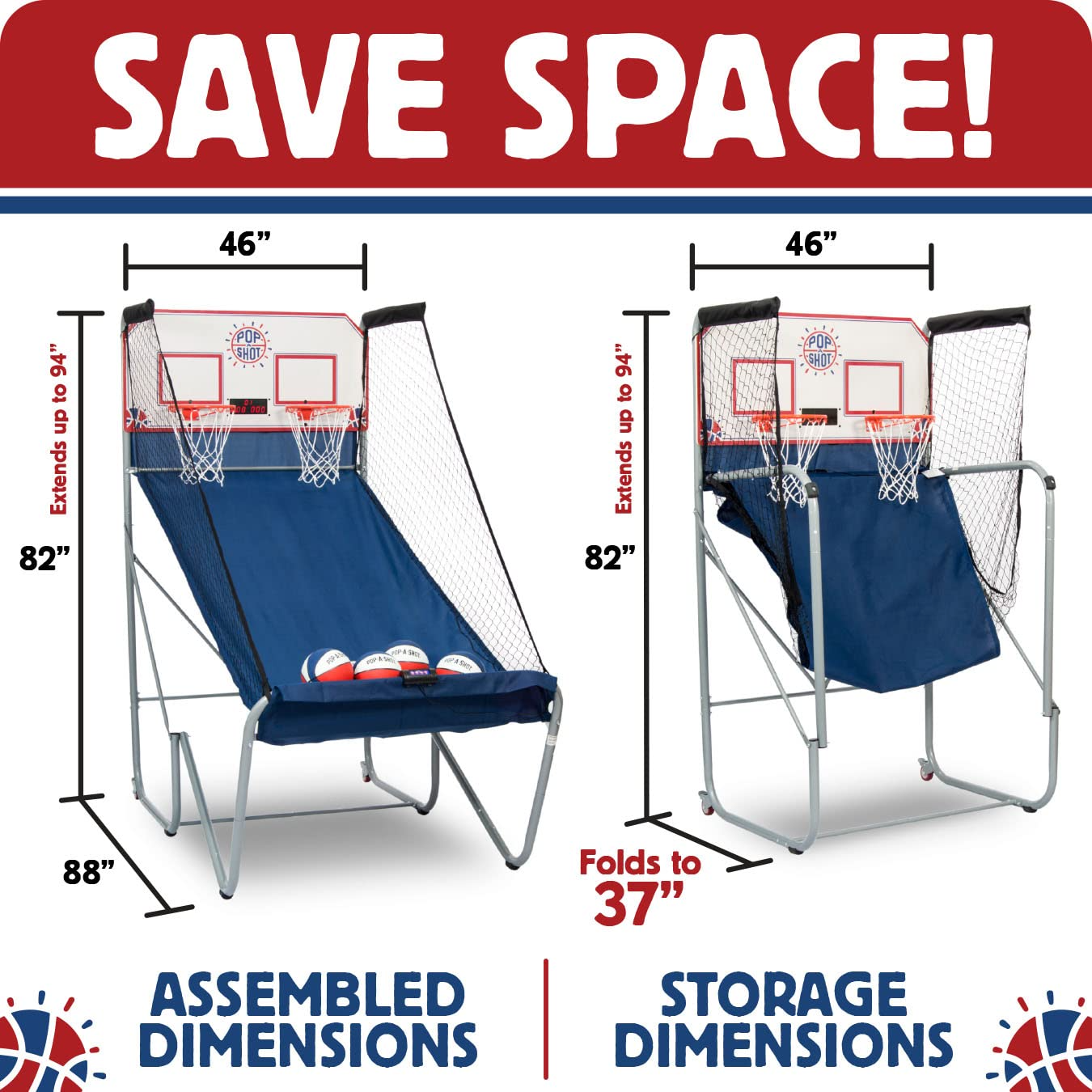 【Sports&Outdoors】Official Home Dual Shot Basketball Arcade Game