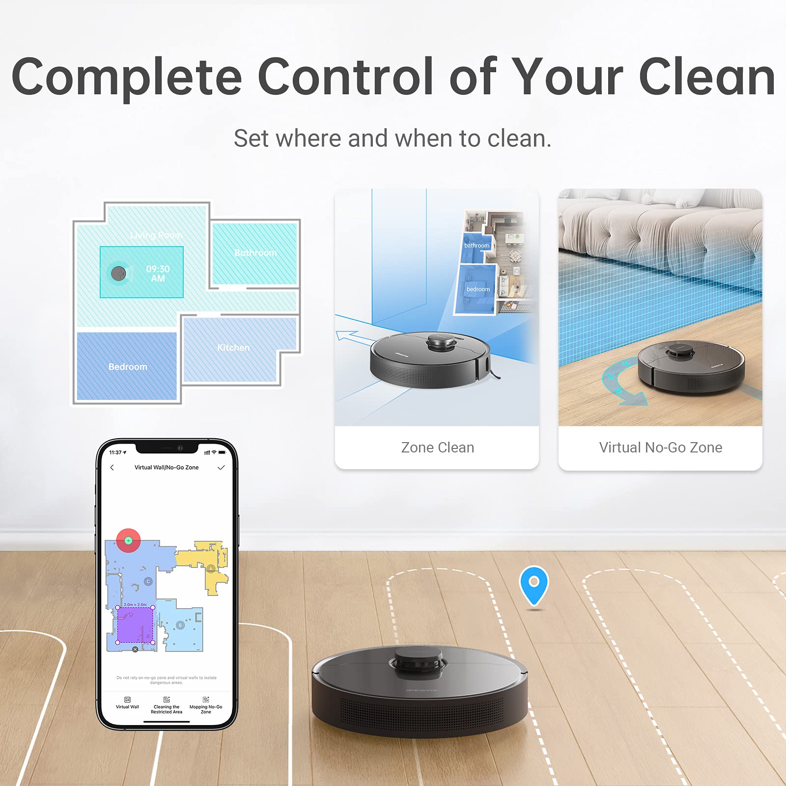 【Appliances】Robot Vacuum, Cleaner Self Empties Itself for up to 65 Days, Robot Vacuum & Mop Combo