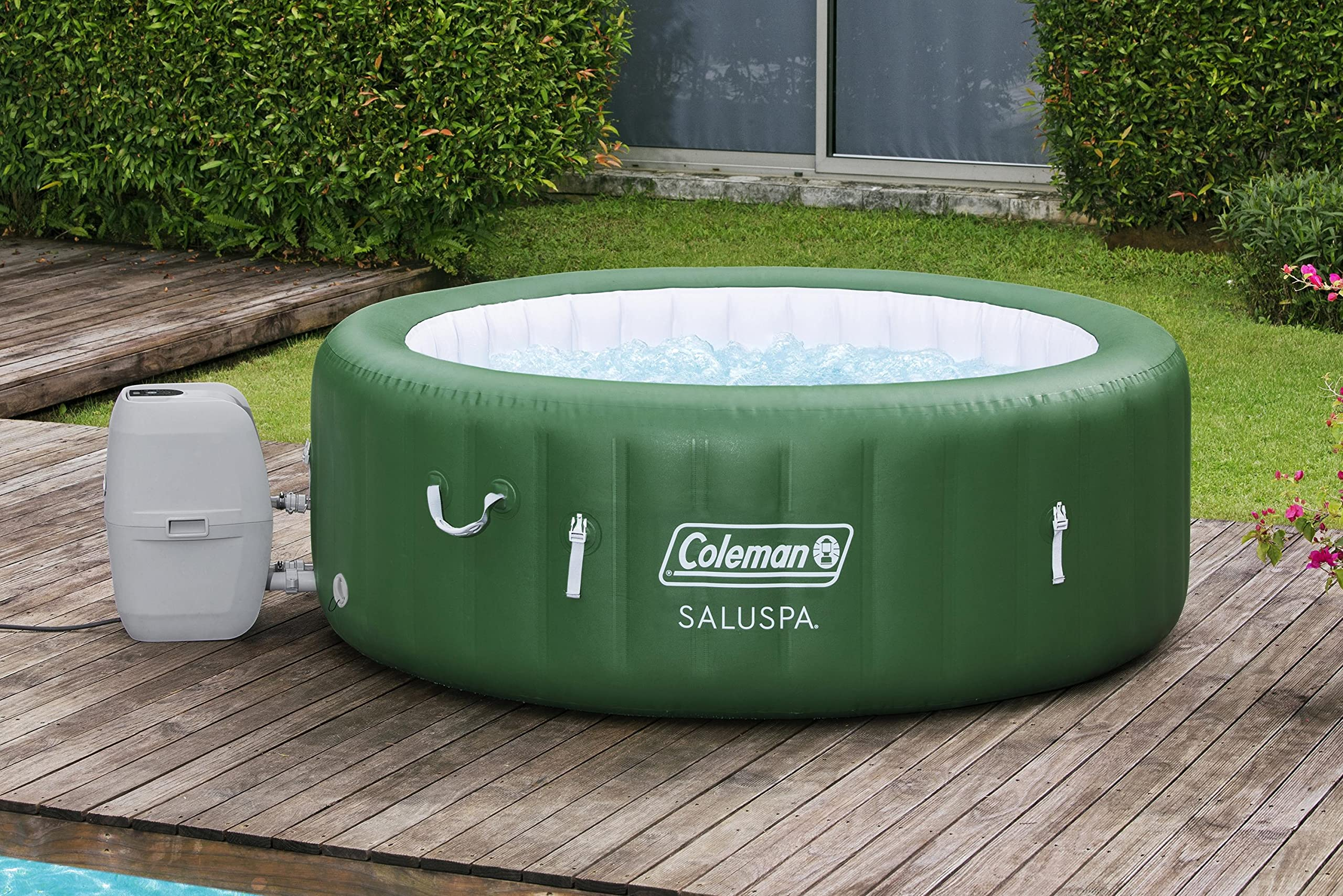 【Sports&Outdoors】Inflatable Hot Tub, Portable Hot Tub with Heated Water System & Bubble Jets