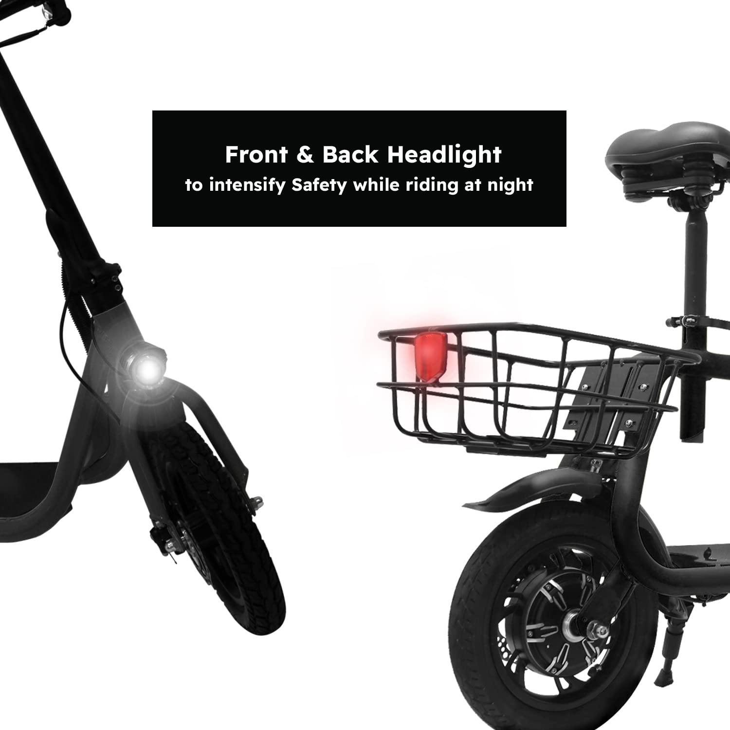 【Sports&Outdoors】Electric Scooter for Adults - Foldable Scooter with Seat & Carry Basket - 450W Brushless Motor 36V