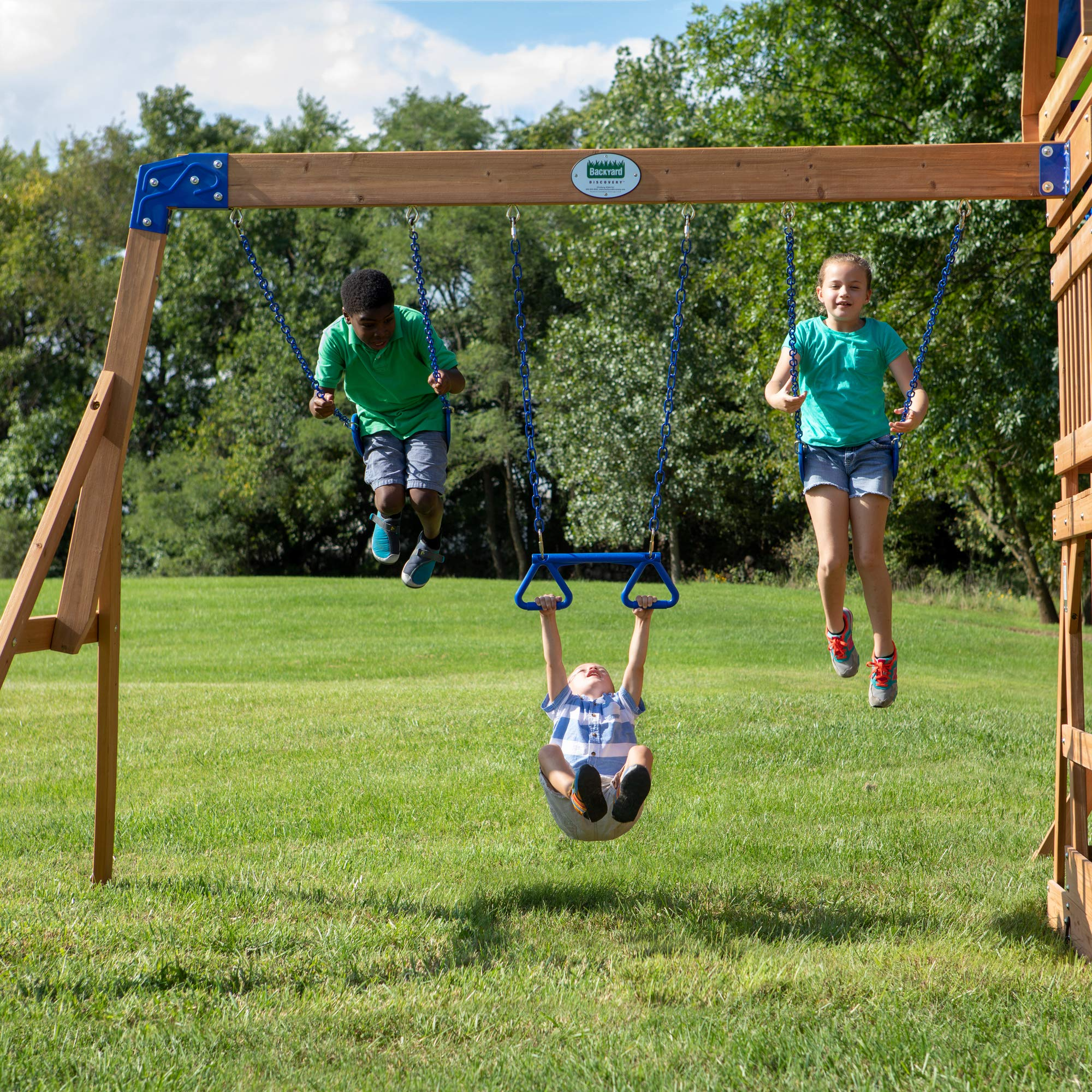 【Sports&Outdoors】【BS】Beach Front All Cedar Wooden Swing Set