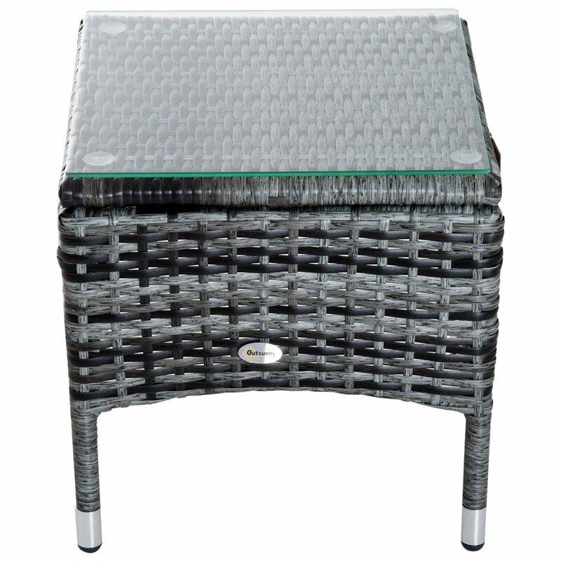 【Furniture】3 PCS Patio Wicker Chaise Lounge Chair Set, Outdoor Reclining Chair with Table & Cushion