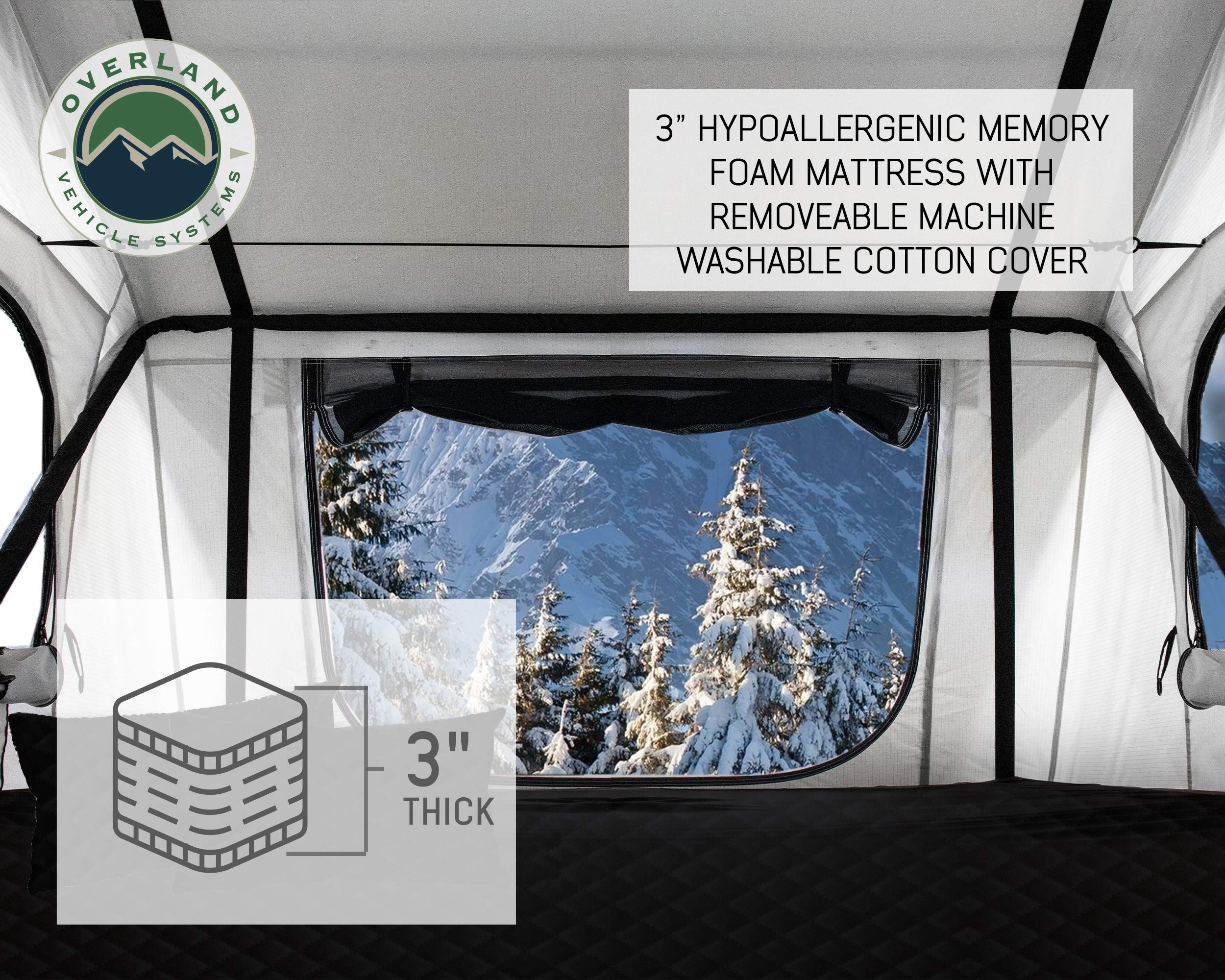 【Sports&Outdoors】Nomadic 3 Extended Roof Top Tent - White Base with Gray Rain Fly & Black Cover Universal