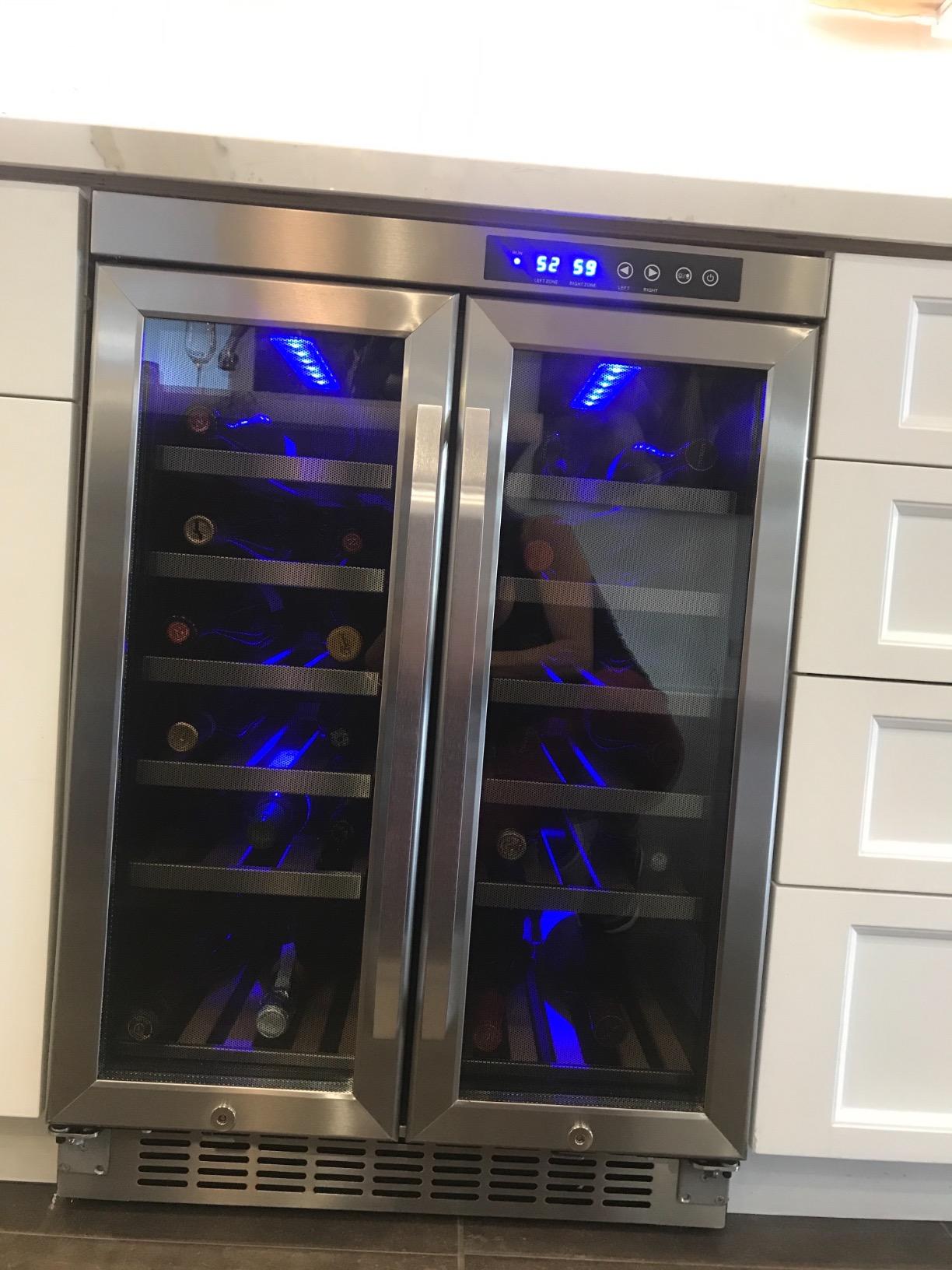 【Appliances】EdgeStar 36 Bottle Built-In Dual Zone French Door Wine Cooler