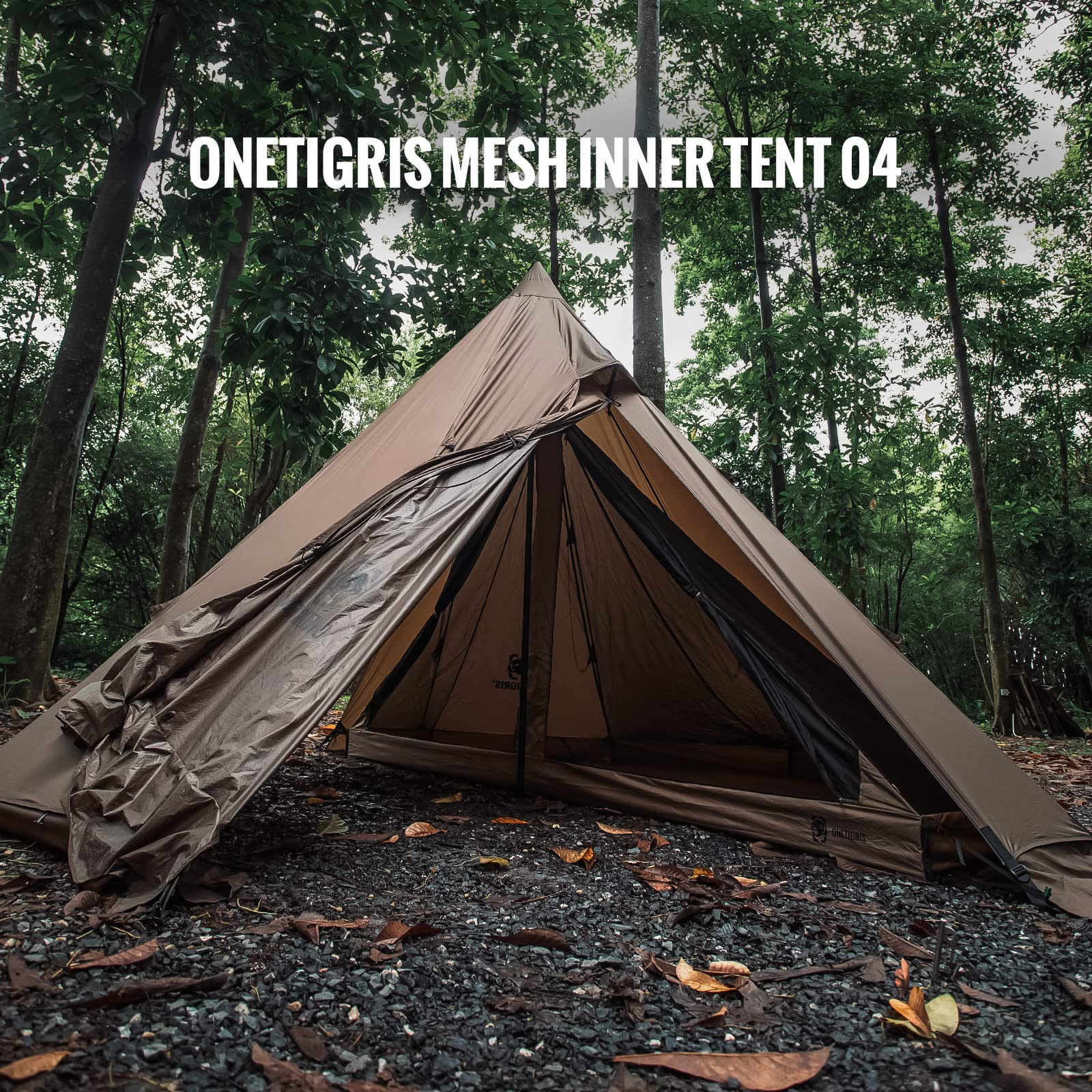 【Sports&Outdoors】Rock Fortress Hot Tent with Stove Jack Bushcraft Shelter, 4-6 Person, 4 Season Tipi Tent