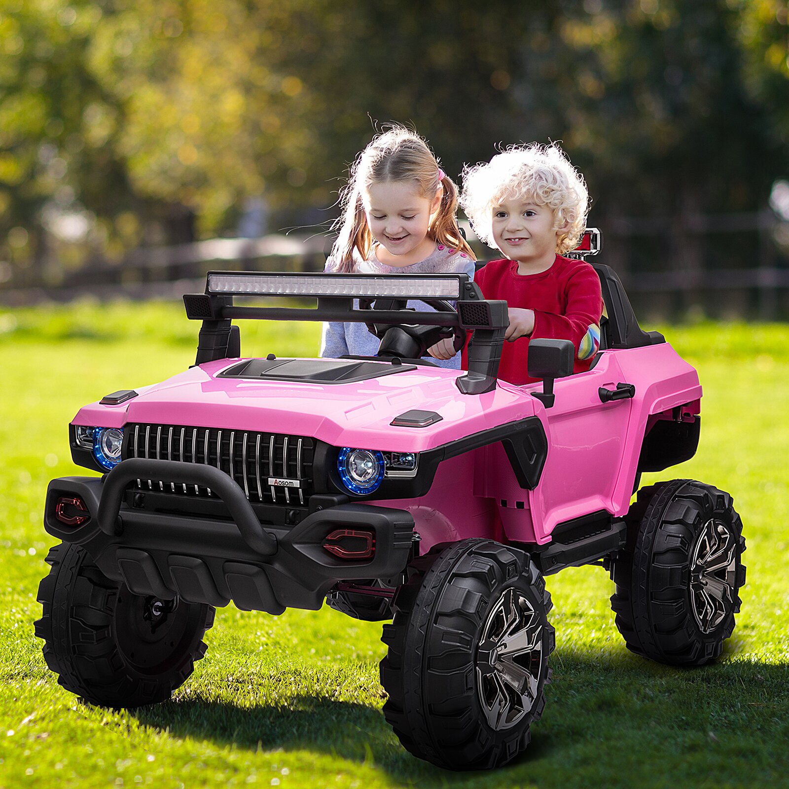 【Baby&Kids】2-Seater Electric Ride on Police Car SUV Truck Toy