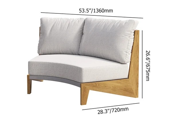 8 Pieces Farmhouse CurvedModular Outdoor PatioSectional Sofa Set withCoffee Table.