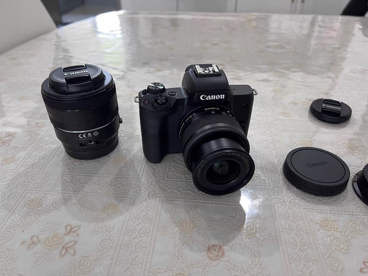 Canon EOS M50 Mark II Content Creator Kit, Mirrorless 4K Vlogging Camera Kit Includes EF-M 15-45mm Lens, Tripod Grip, Stereo Microphone
