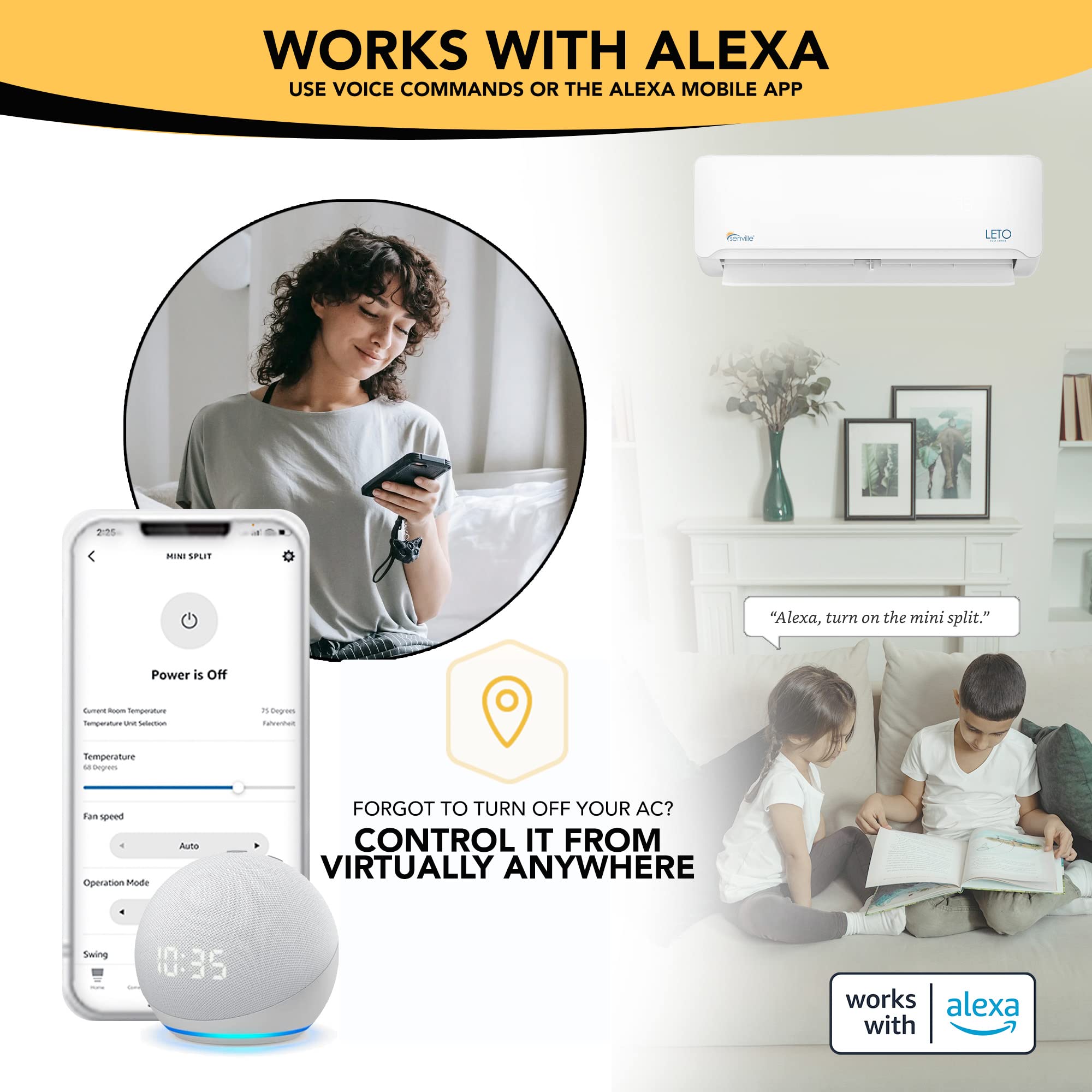 【Appliances】Senville LETO Series Mini Split Air Conditioner Heat Pump, 12000 BTU 110/120V
