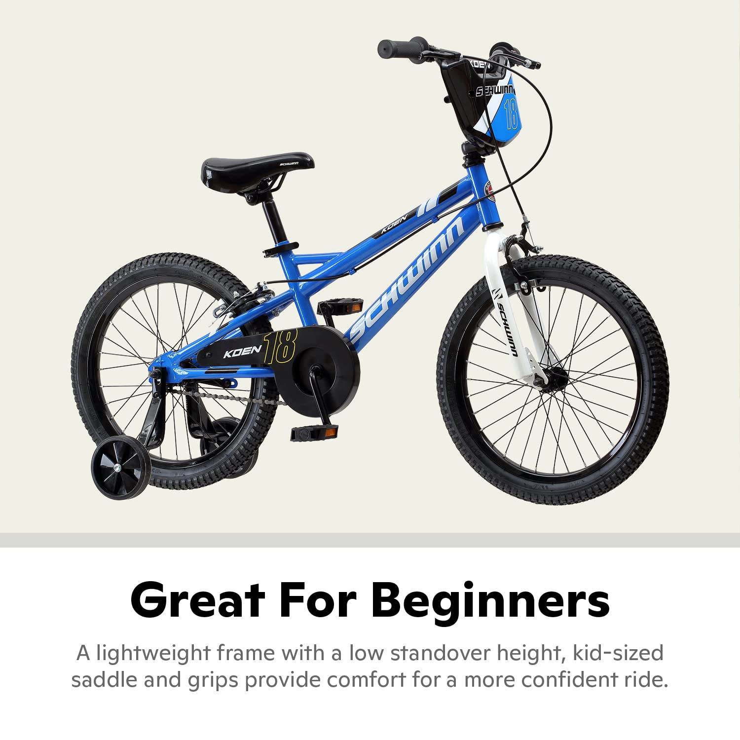【Sports&Outdoors】Koen & Elm Toddler and Kids Bike, 12-18-Inch Wheels, Training Wheels Included