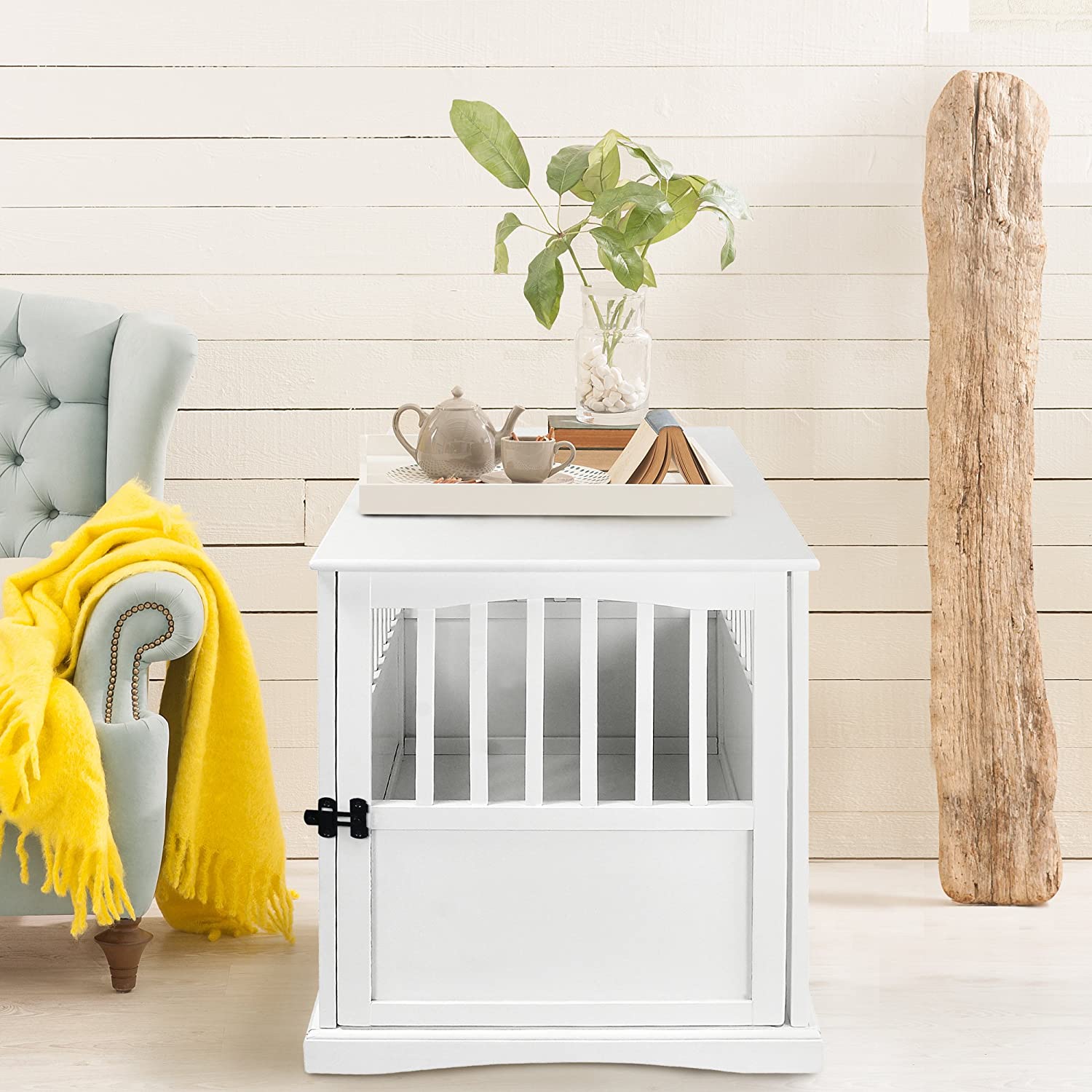 【Home&Garden】Wooden Large Pet Crate, End Table, Black