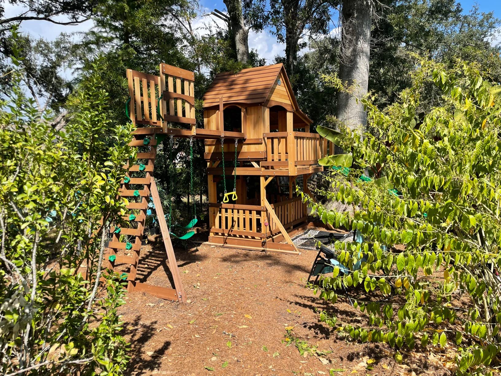 【Baby&Kids】Woodridge Elite All Cedar Wood Swing Set, Upper and Lower Deck, Sandbox, Vented Tunnel