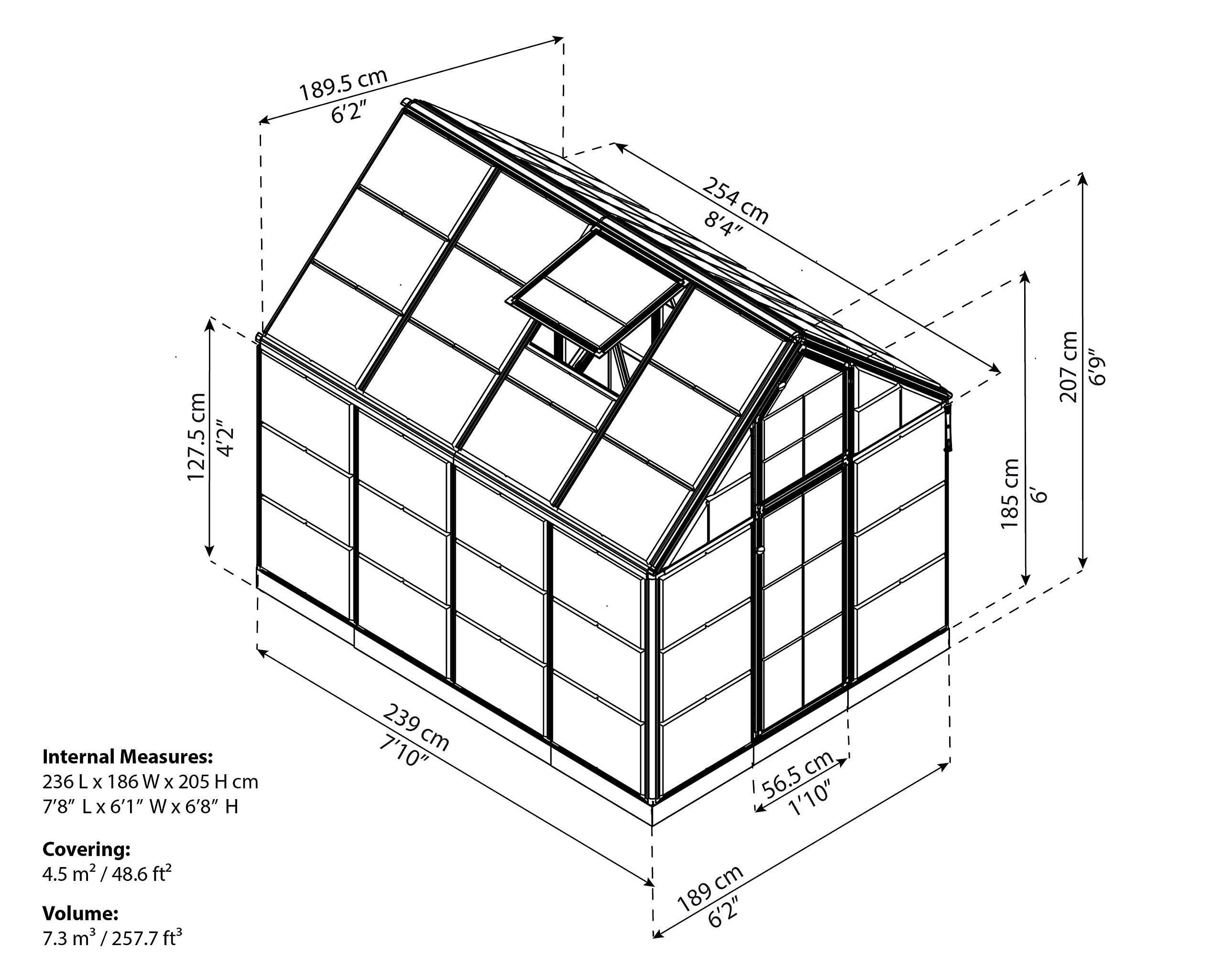 【Home&Garden】Snap & Grow Hobby Greenhouse, 8' x 8' x 9', Silver