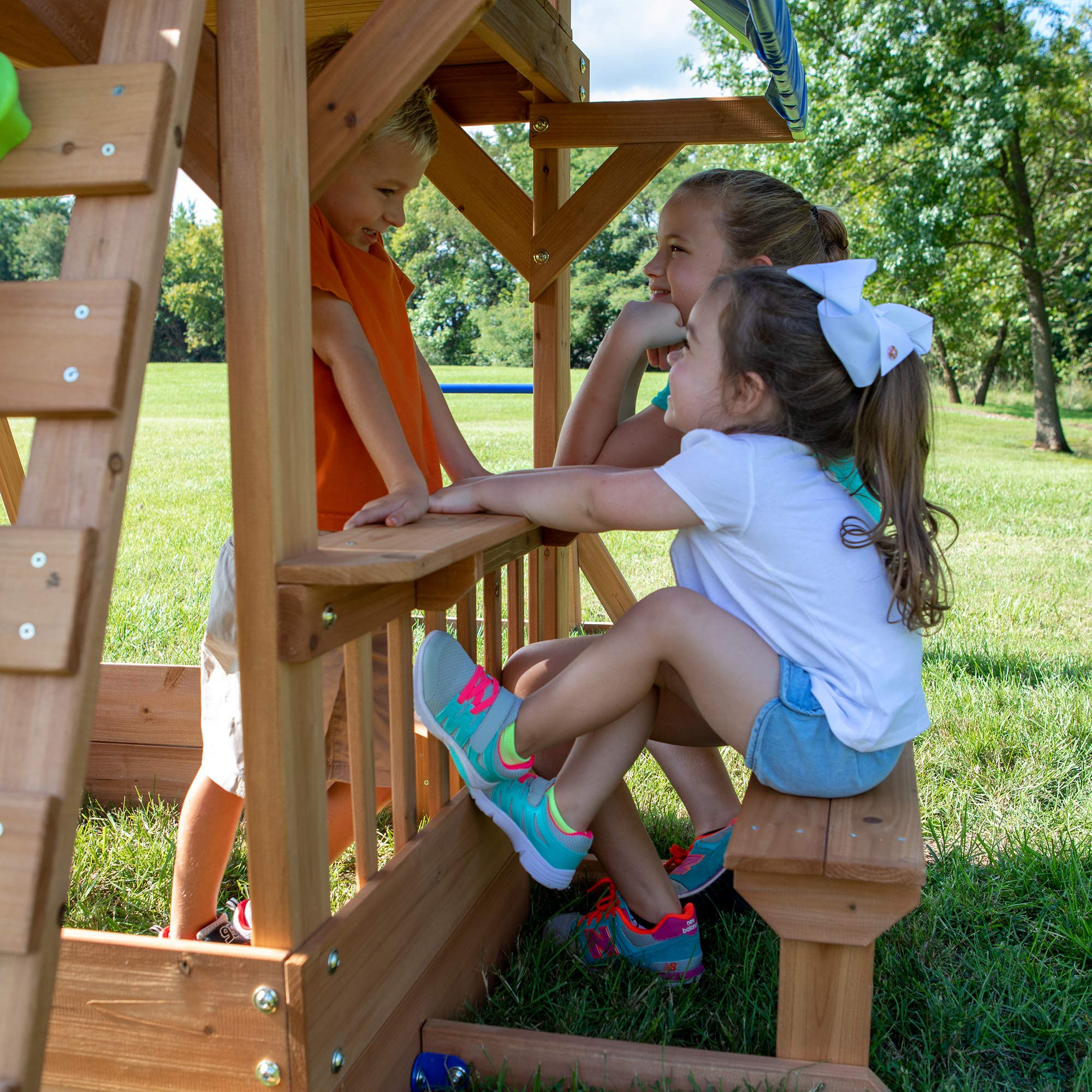 【Sports&Outdoors】【BS】Beach Front All Cedar Wooden Swing Set