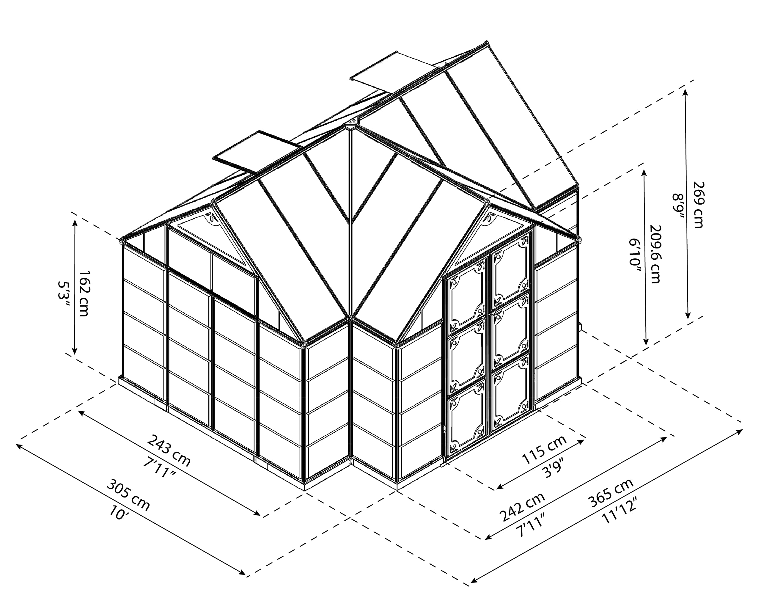 【Home&Garden】Four Season Chalet, 12 x 8 x 9, Charcoal Gray