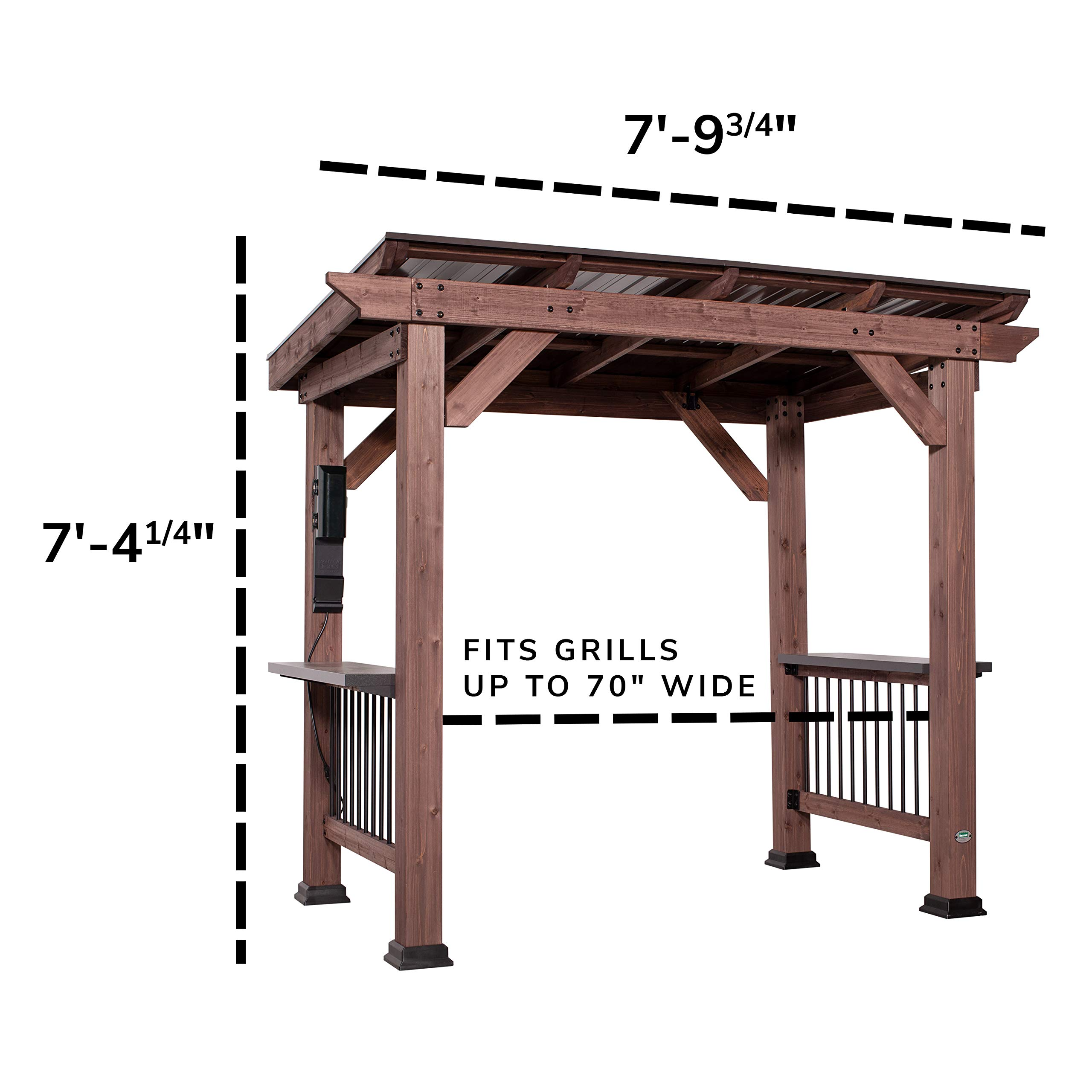 【Home&Garden】Saxony Wooden Grill Gazebo