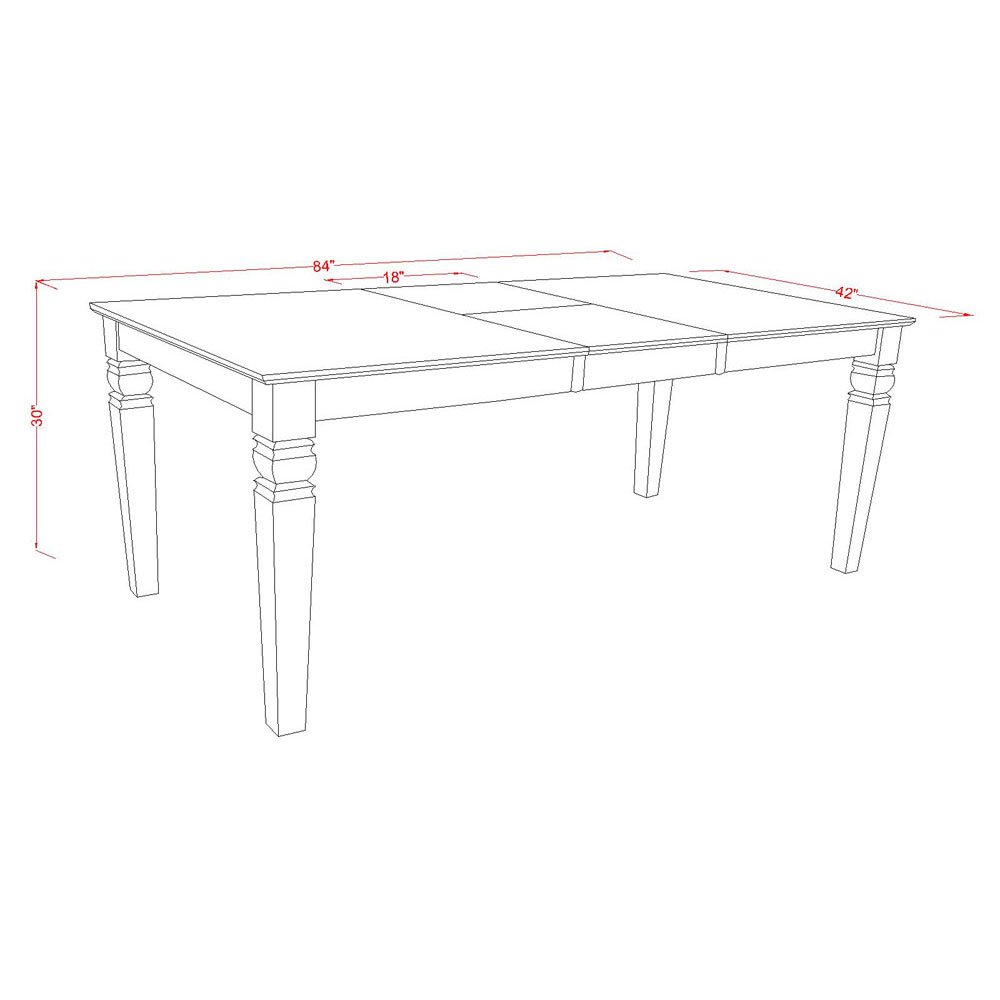 【Furniture】5Pc Rectangular 66/84 Inch Table with 18