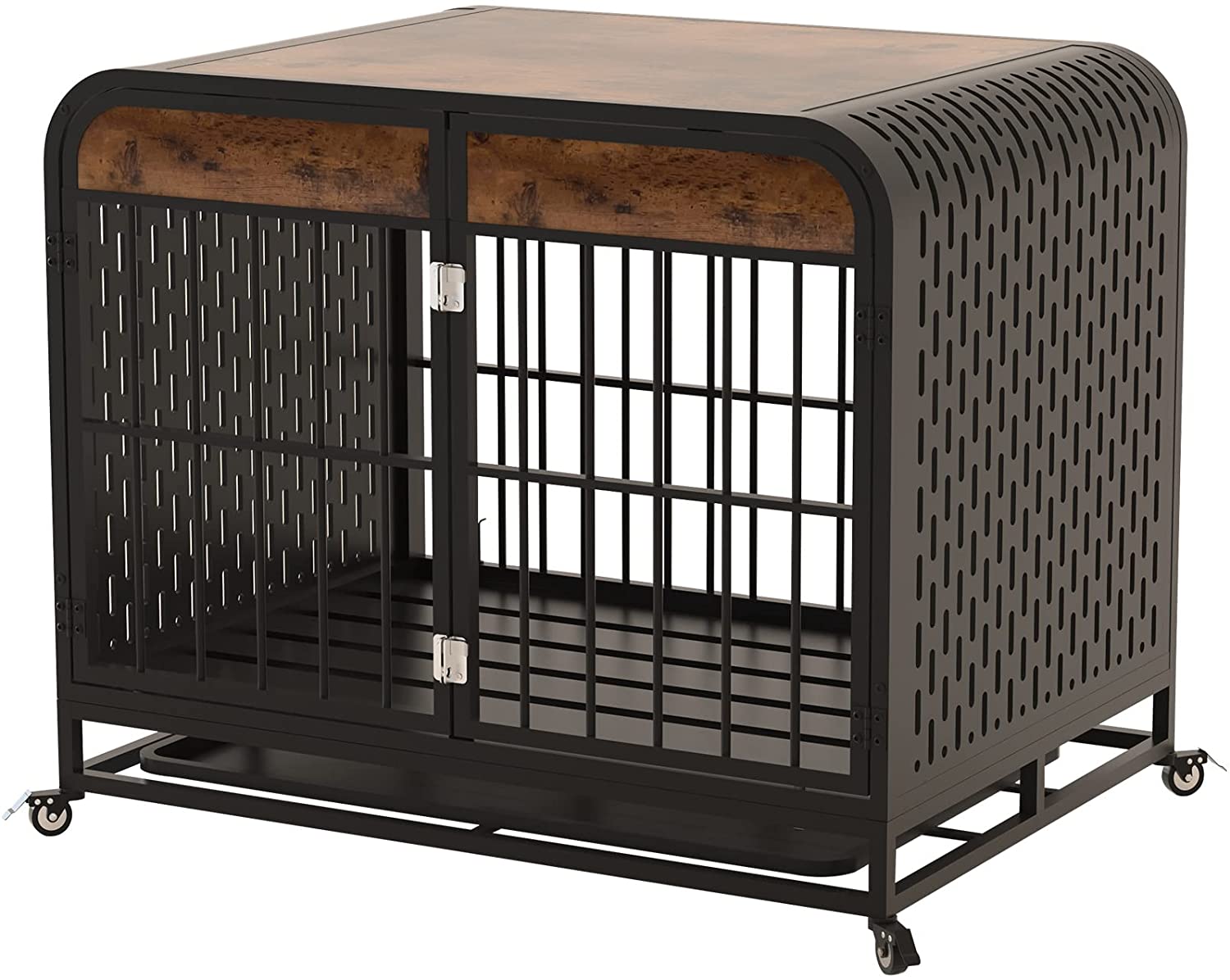 【Pet】Heavy Duty Indestructible Dog Crate with Sturdy Door Lock, Large Strong Metal Dog Kennel Playpen