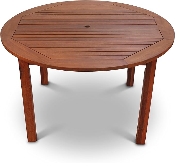 BrackenStyle Devon Hardwood Dining Set - Round Table 4 Chairs