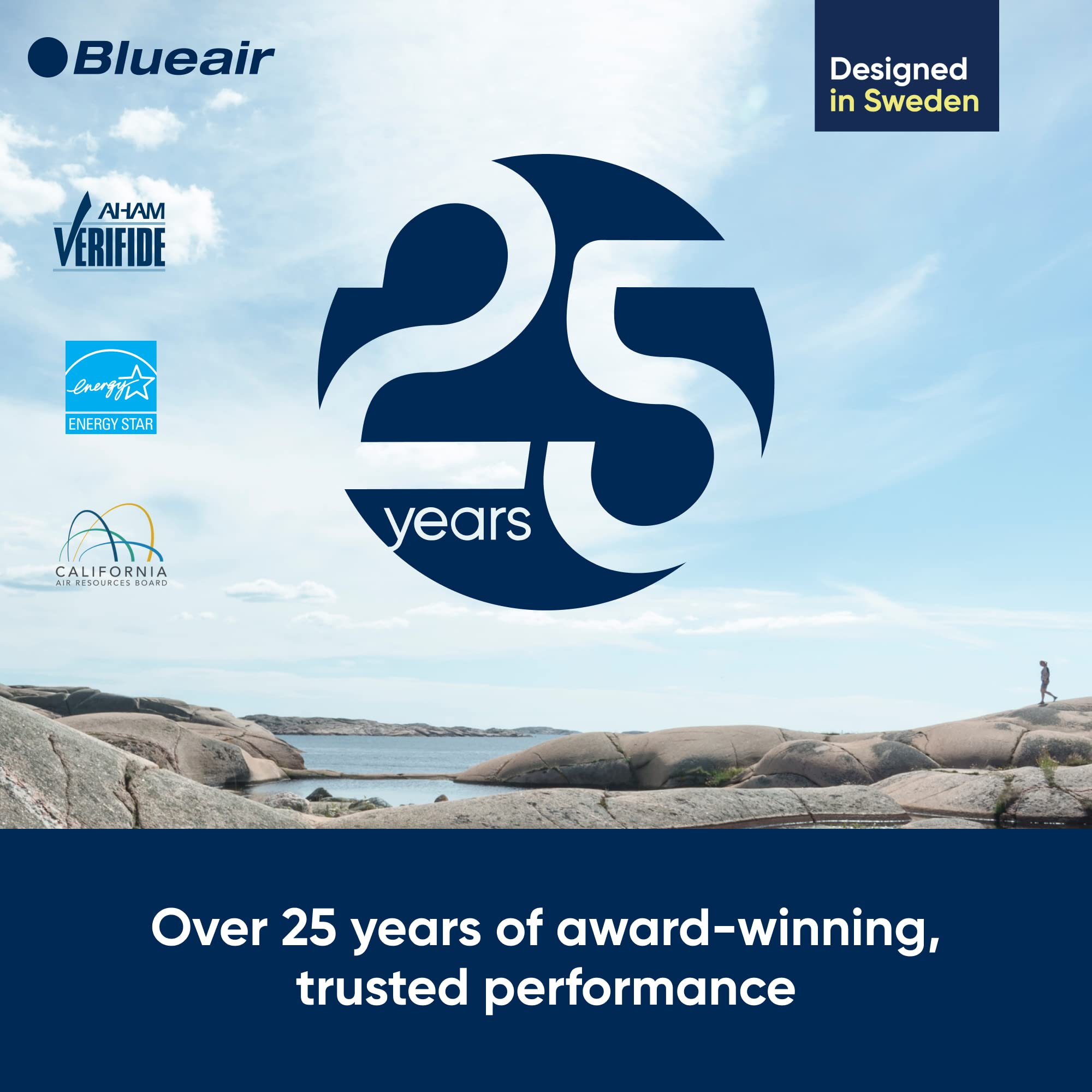 【Appliances】BLUEAIR Air Purifier Large Room, Air Cleaner for Dust Pet Dander Smoke Mold Pollen Bacteria Allergen