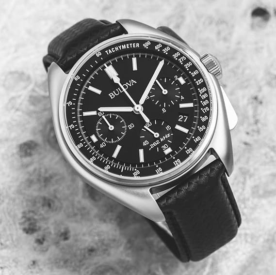 Bulova Men's Leather Strap Moon Watch