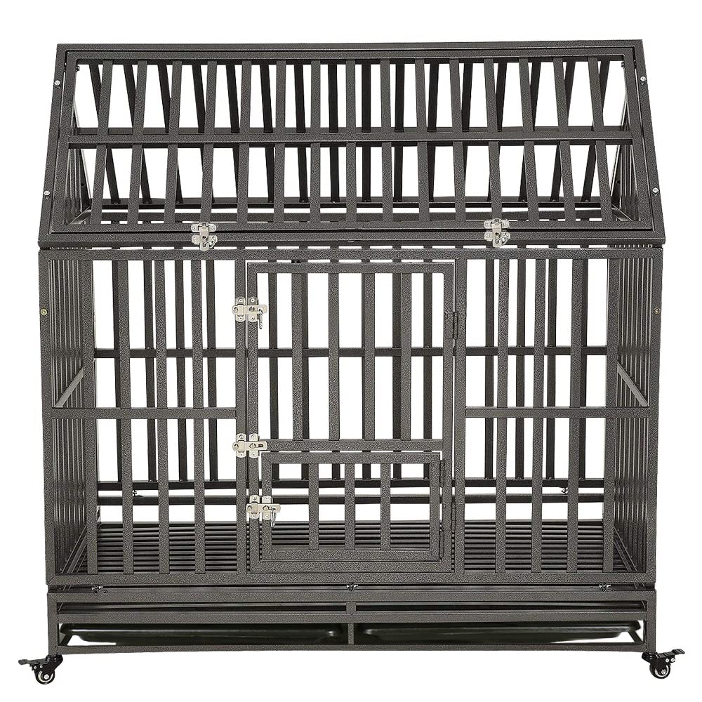 【Home&Garden】42 Heavy Duty Dog Crate Large Dog cage Strong Metal Dog Kennels & Crates for Large Dogs