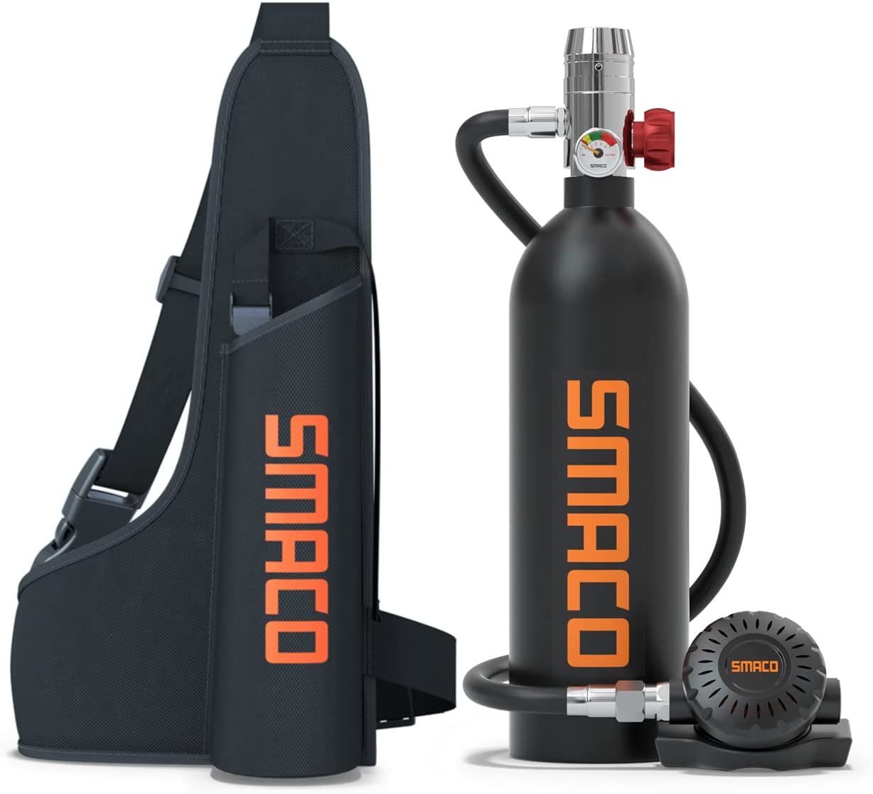 【Sports&Outdoors】Scuba Tank Diving Gear for Diver 1L Mini Scuba Tank Oxygen Cylinder with 15-20 Minutes Underwater Breathing Portable Diving