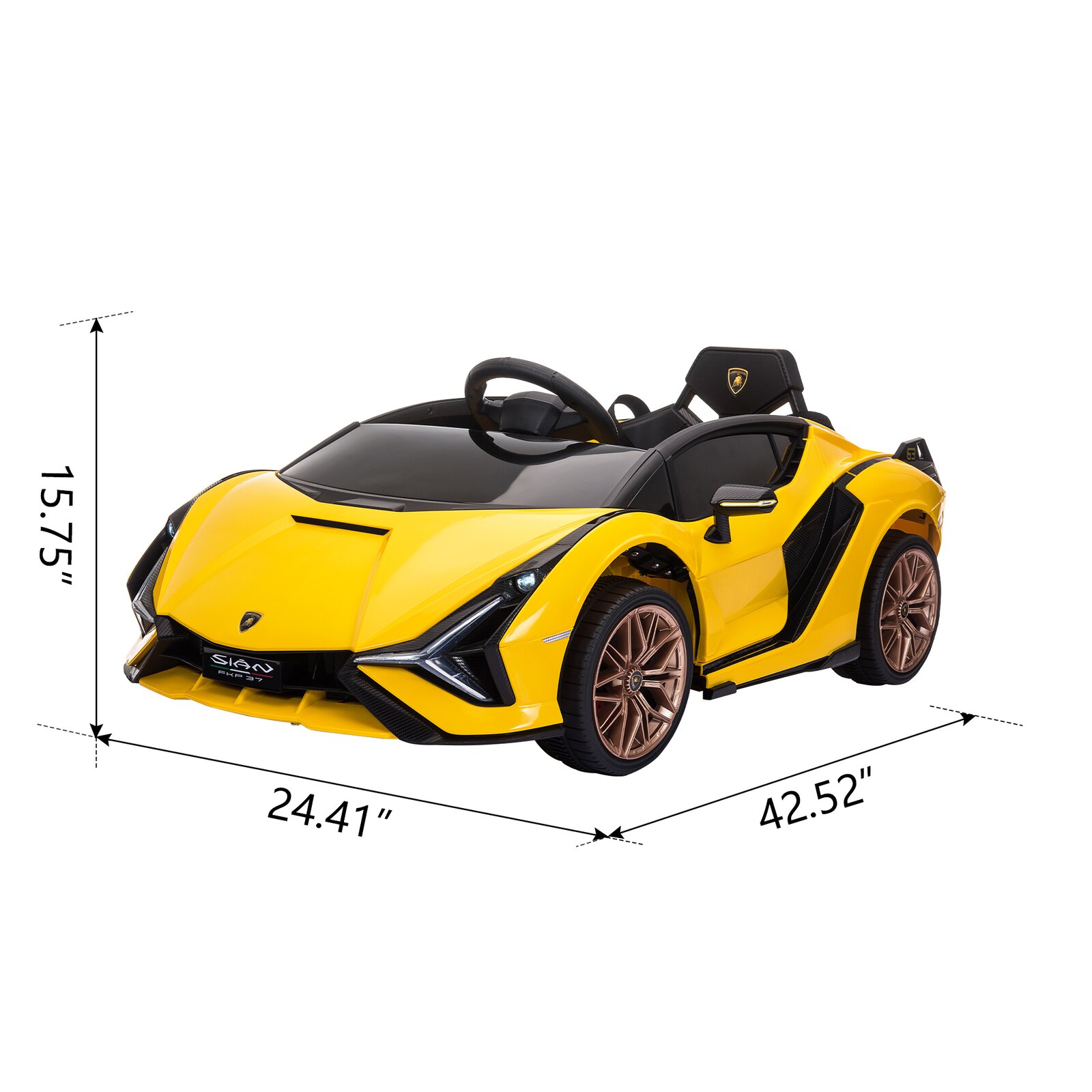 【Baby&Kids】Lamborghini Sian Ride On Car 12V Kids Electric Motorized Vehicle With Led Lights, Remote Control & Scissor Doors